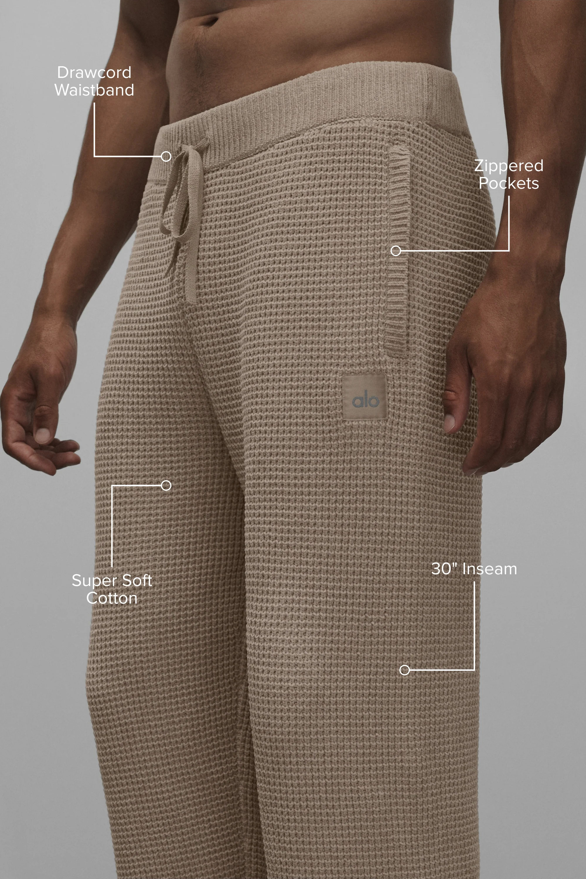 Waffle Chenille Edition Straight Leg Pant in Gravel