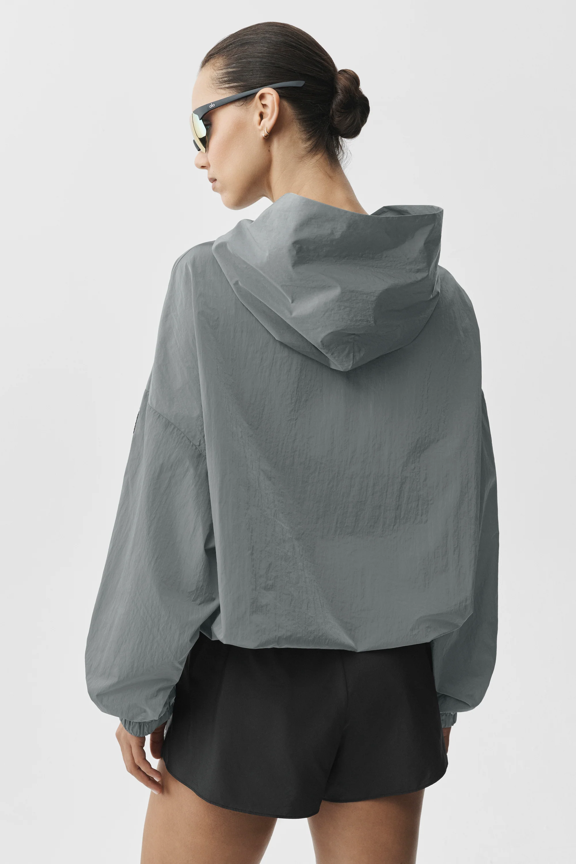 Axis Hooded Pullover in Monument with a Low-Gloss Structured Finish