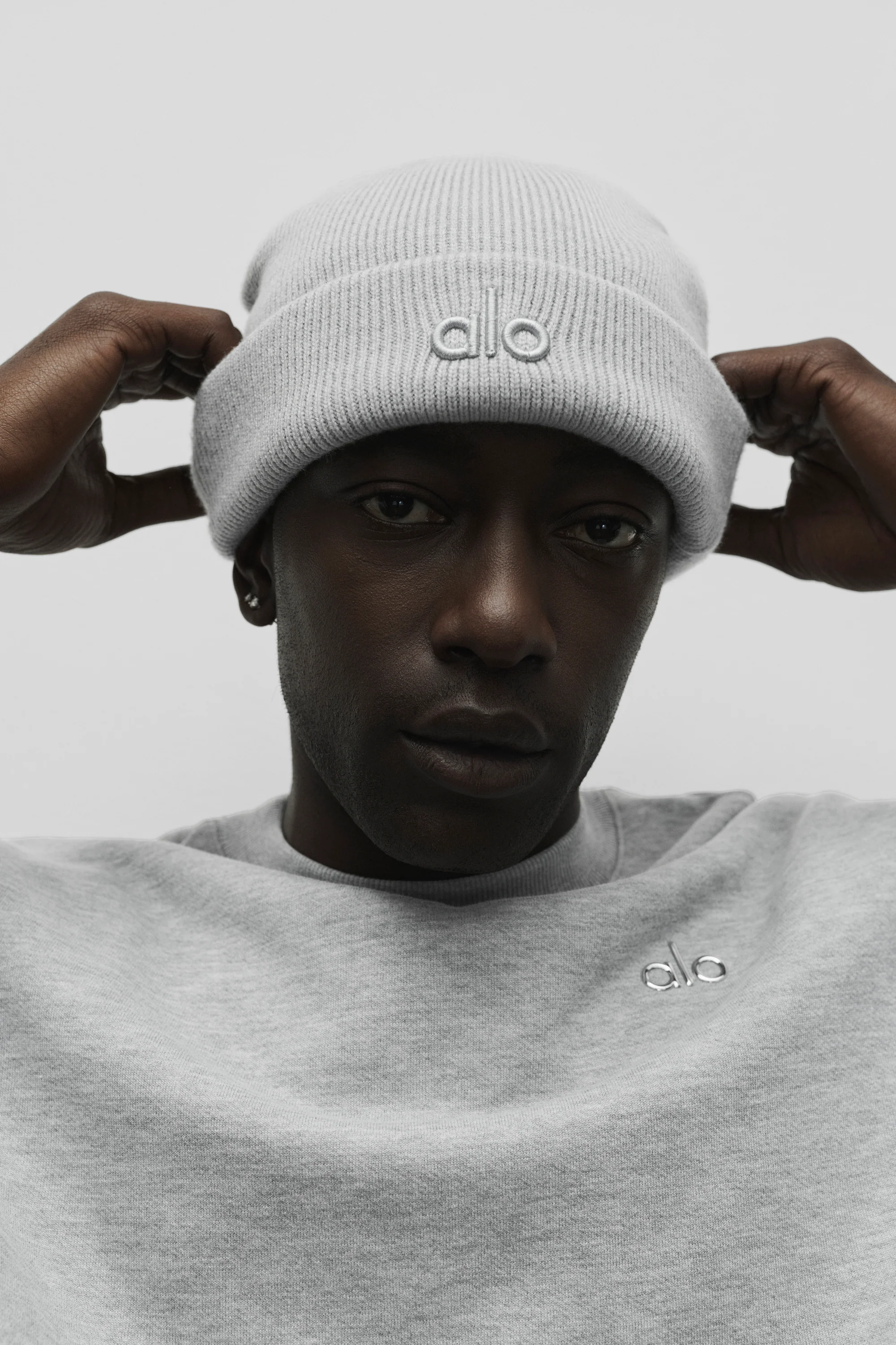 Notable Beanie in Athletic Heather Grey Ribbed Knit