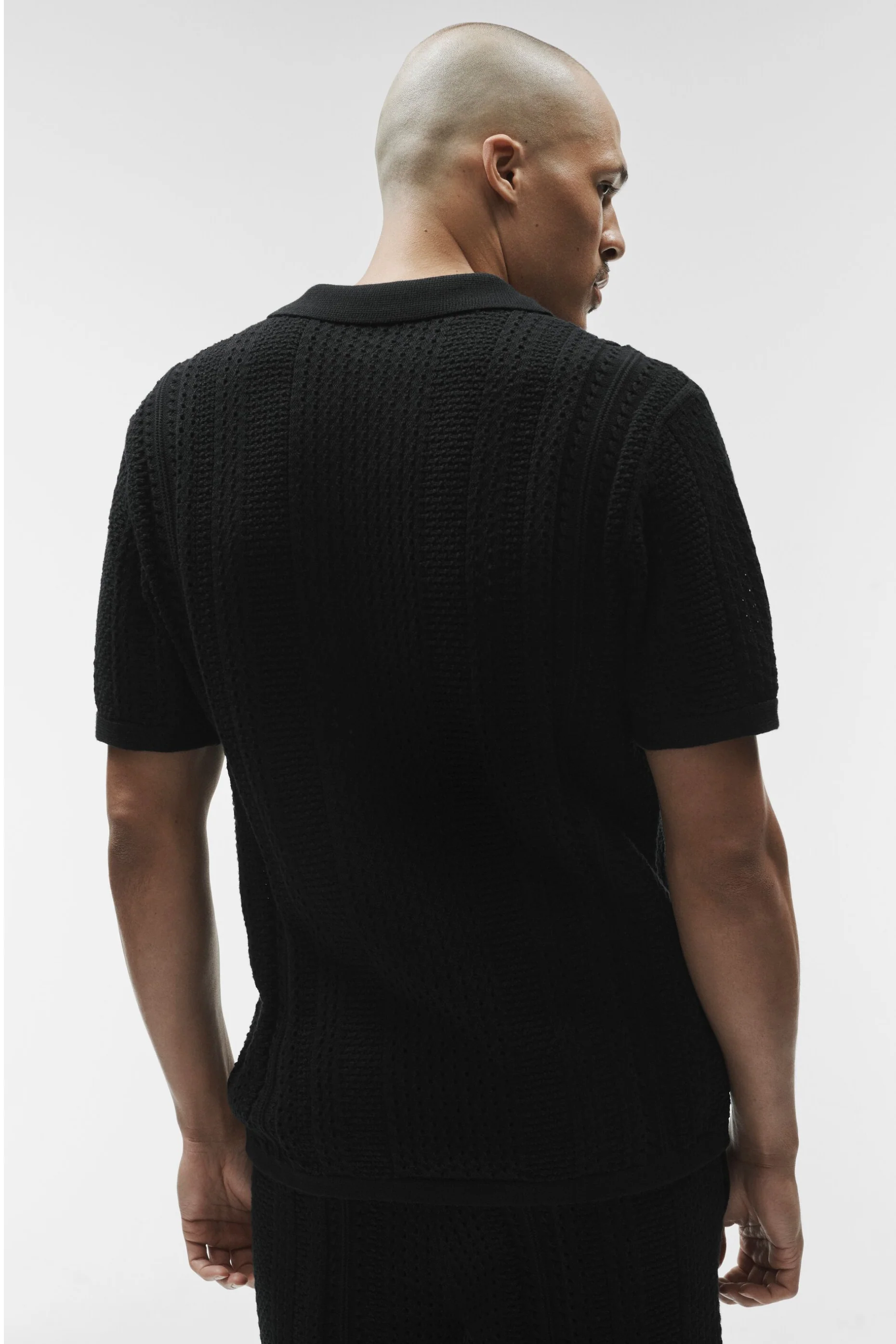 Polo in maglia a manica corta Coastline da uomo in nero