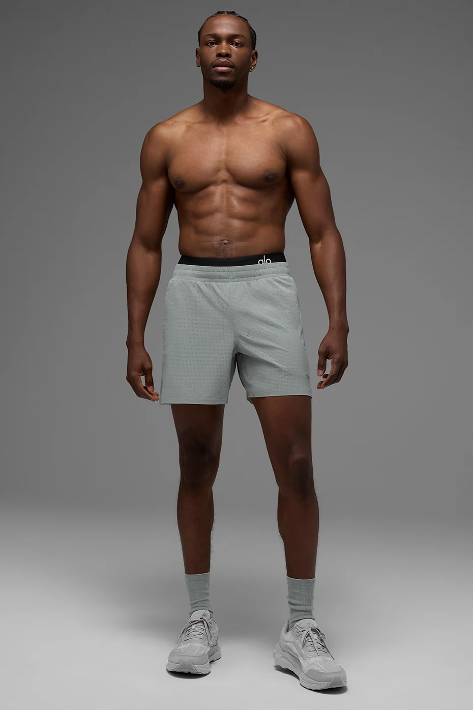 Traction Running Short 5 Inch in Lunar Grey for Men