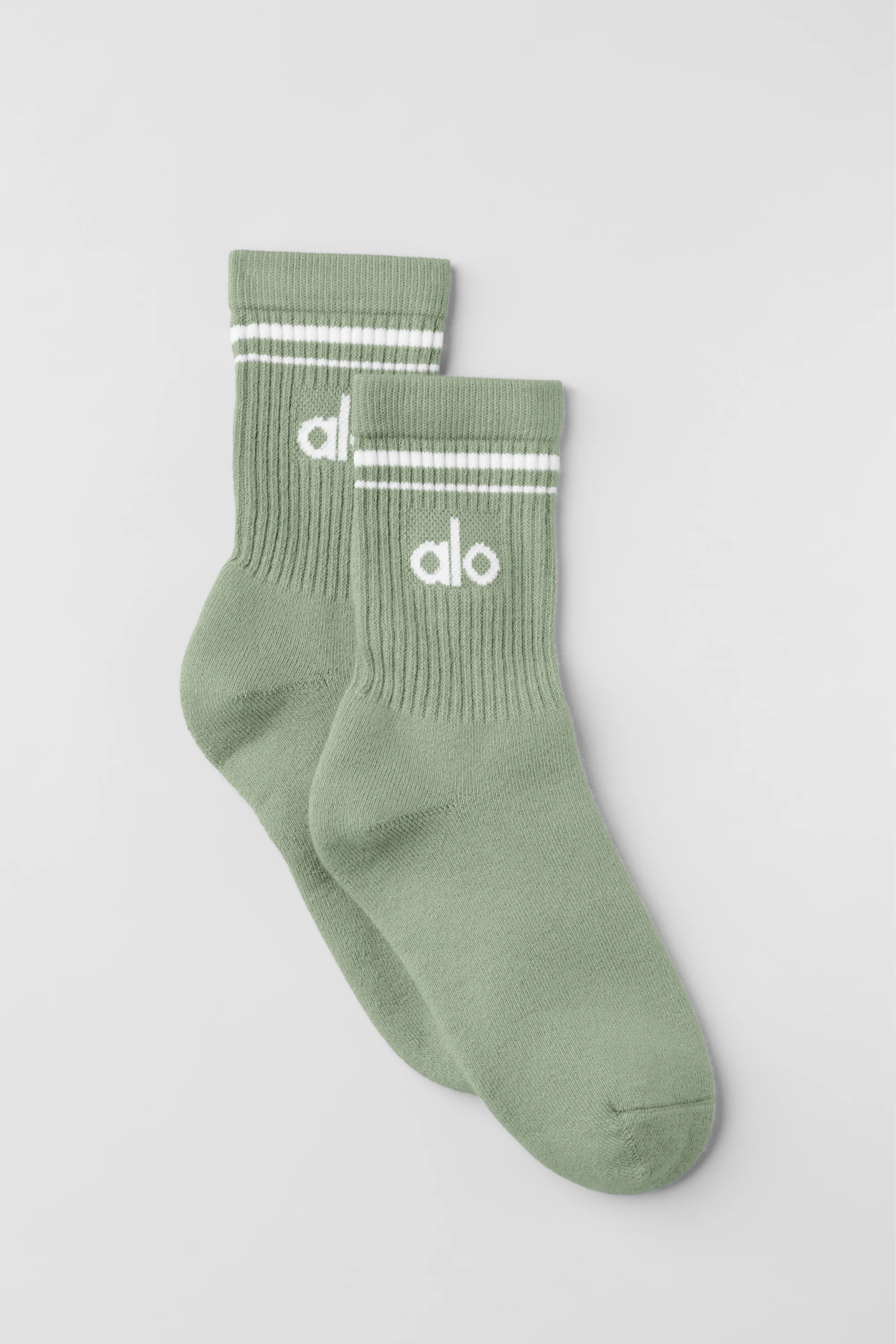 Unisex Half-Crew Throwback Sock in Dune Grass/White