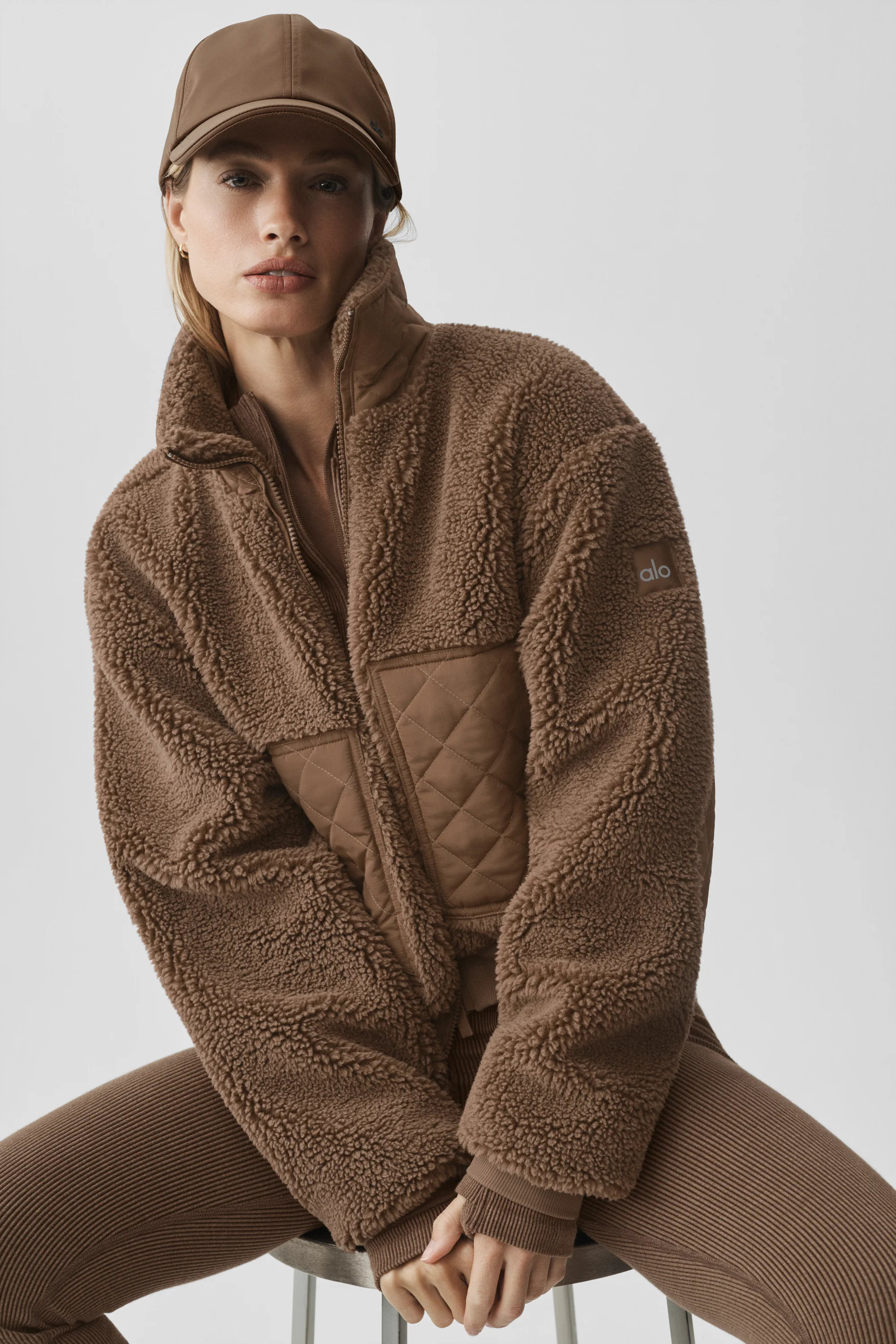 Sherpa Edge Bomber Jacket in Java Brown