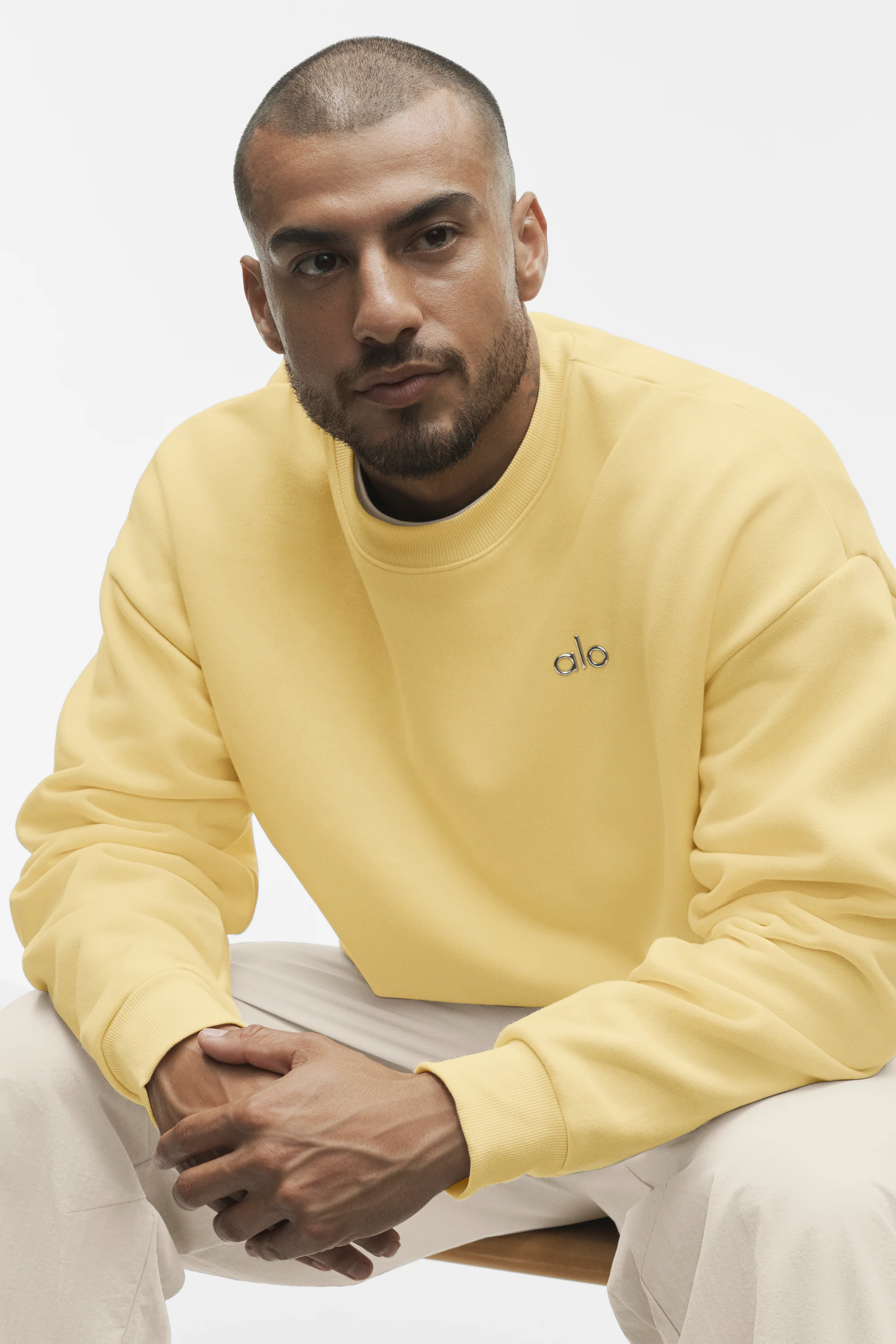 Accolade Crew-Neck-Pullover in Warm Butter aus French Terry