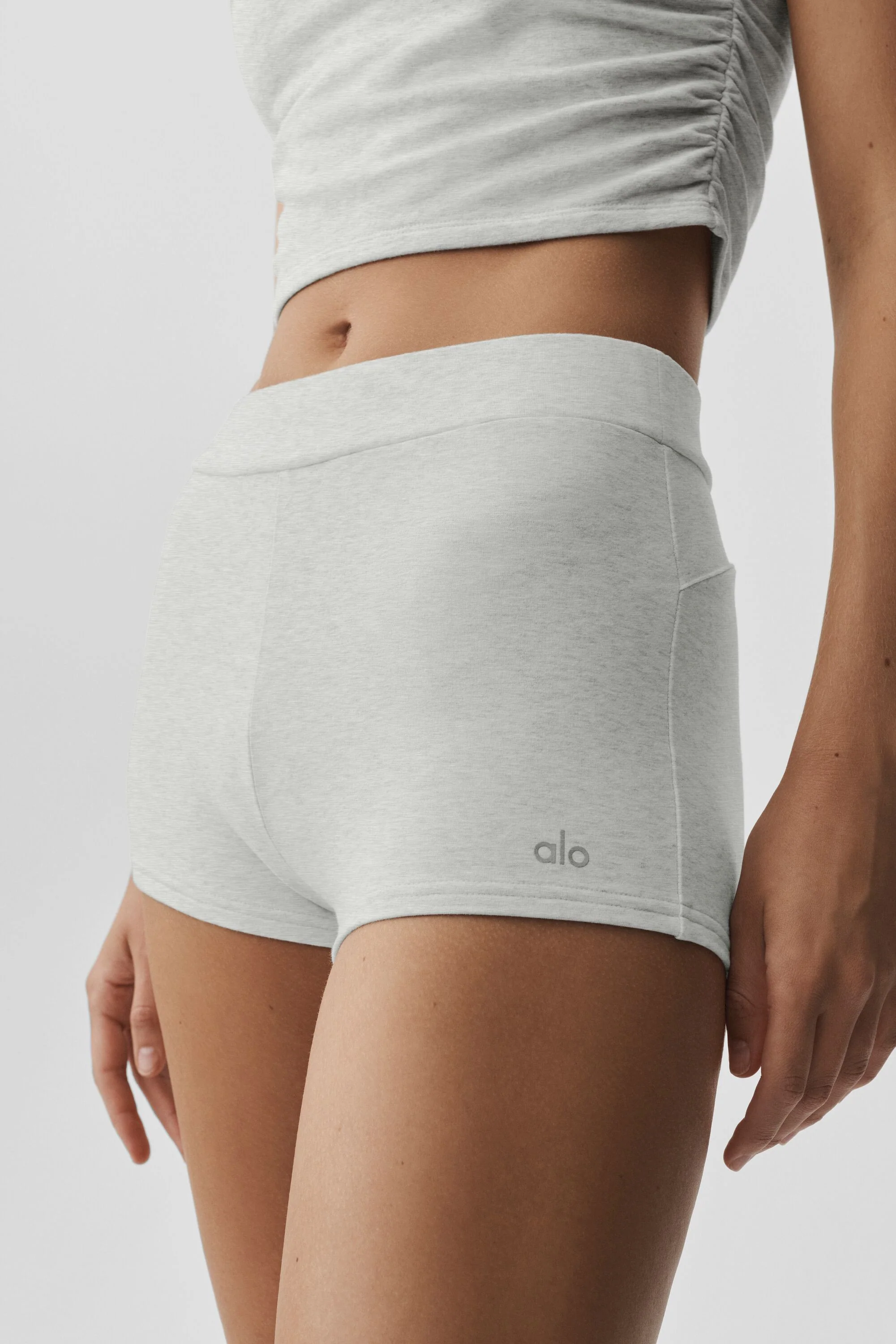 Sway My Way Micro Short in White Heather, 2-Inch Inseam