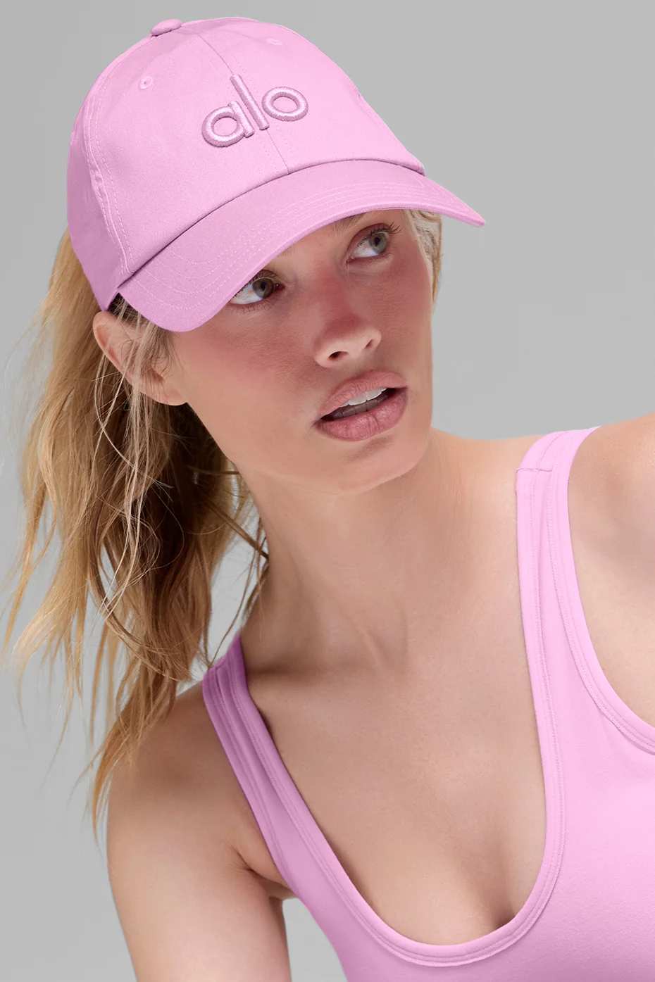 Aloyoga Off-Duty Cap in Candy Heart Pink mit Klettverschluss