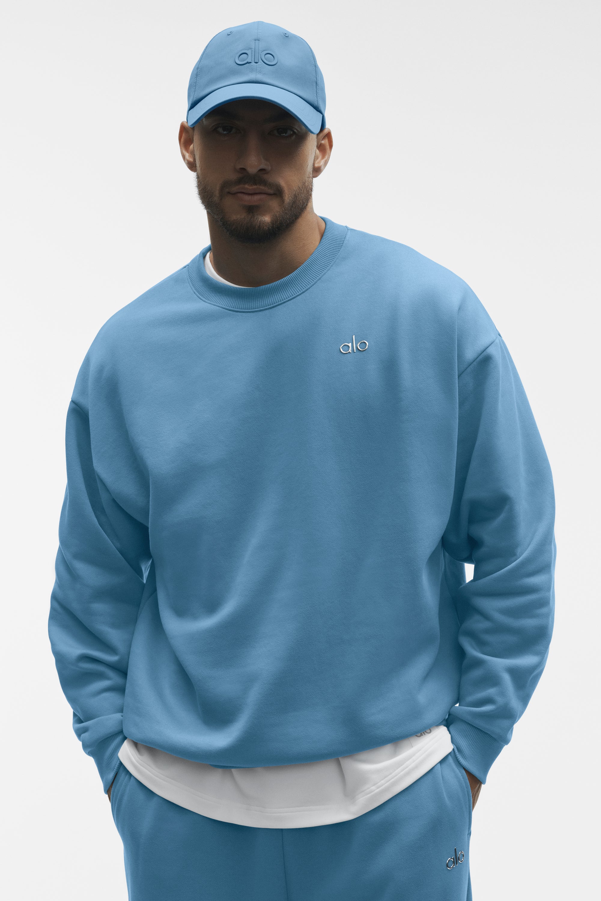 Accolade ronde hals pullover California Blue heren French terry sweatshirt
