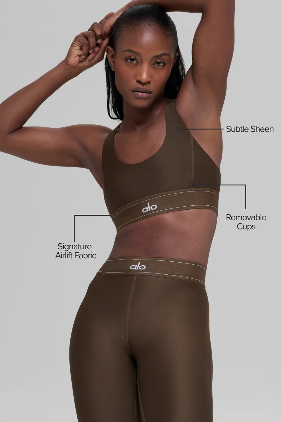 Airlift Suit Up Bra in Espresso, Medium-Impact Support