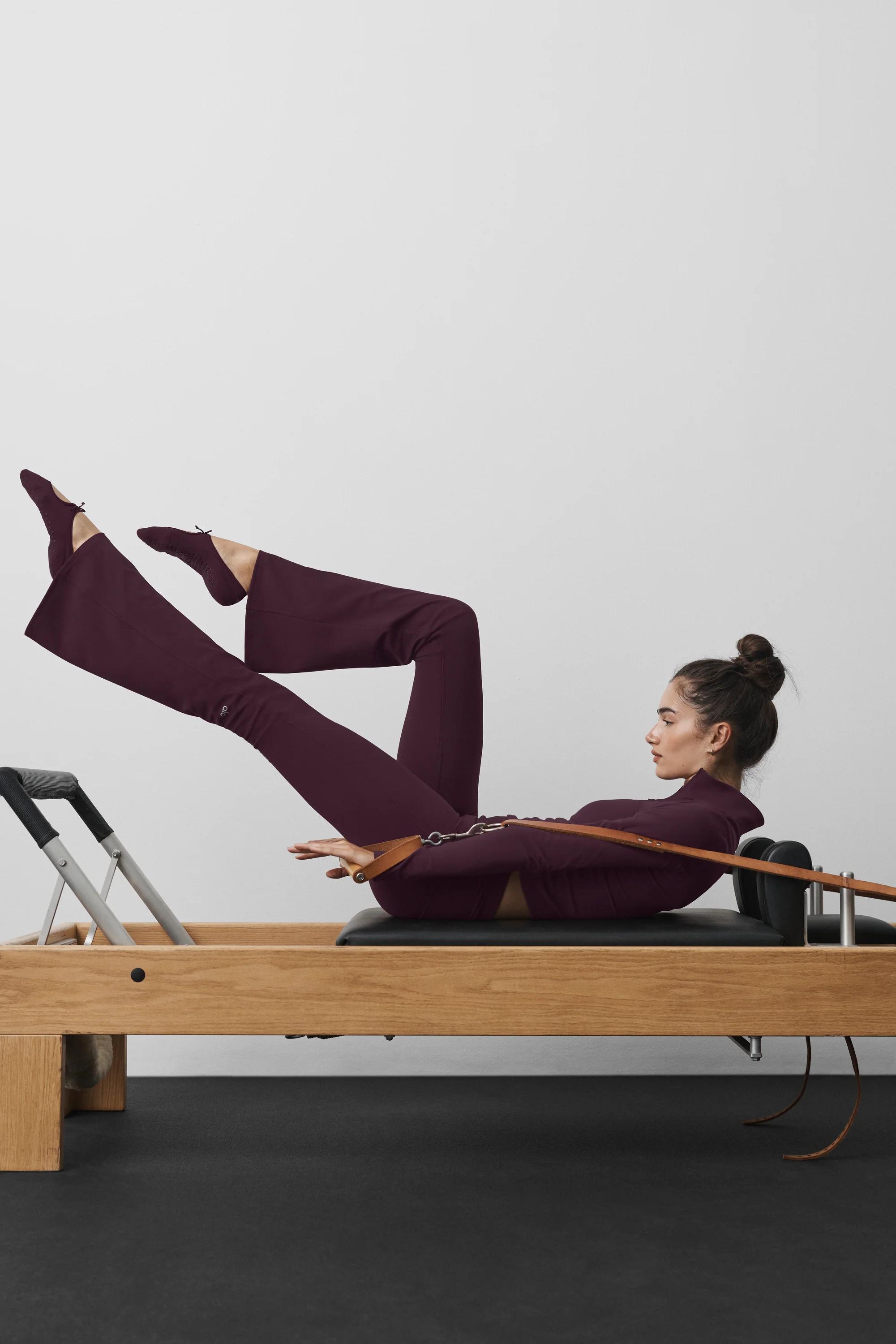 ALO Softsculpt Foldover Flare Legging, Regular Length, Rich Bordeaux