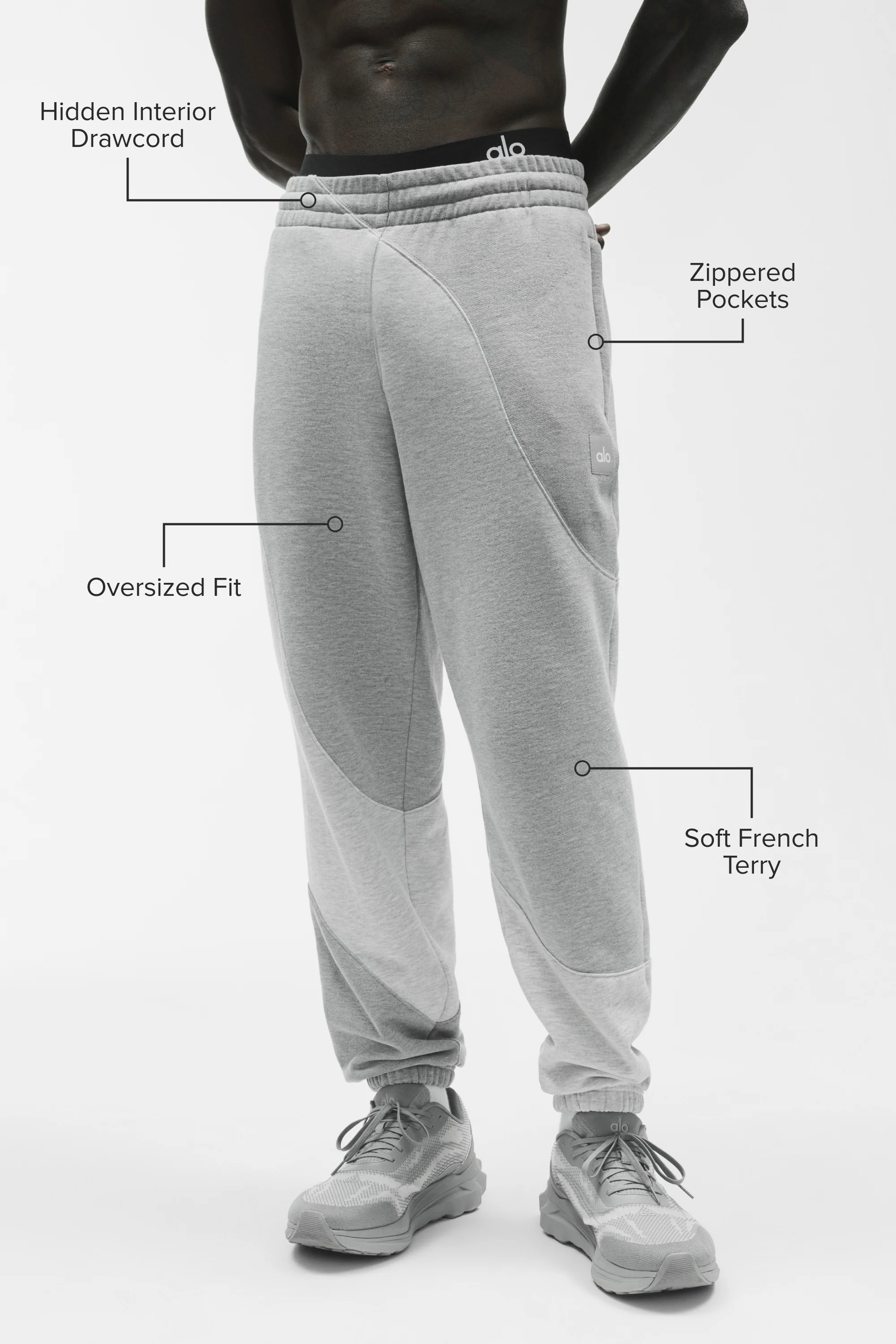 Make Waves Sweatpant for Men in Athletic Heather Grey Tonal