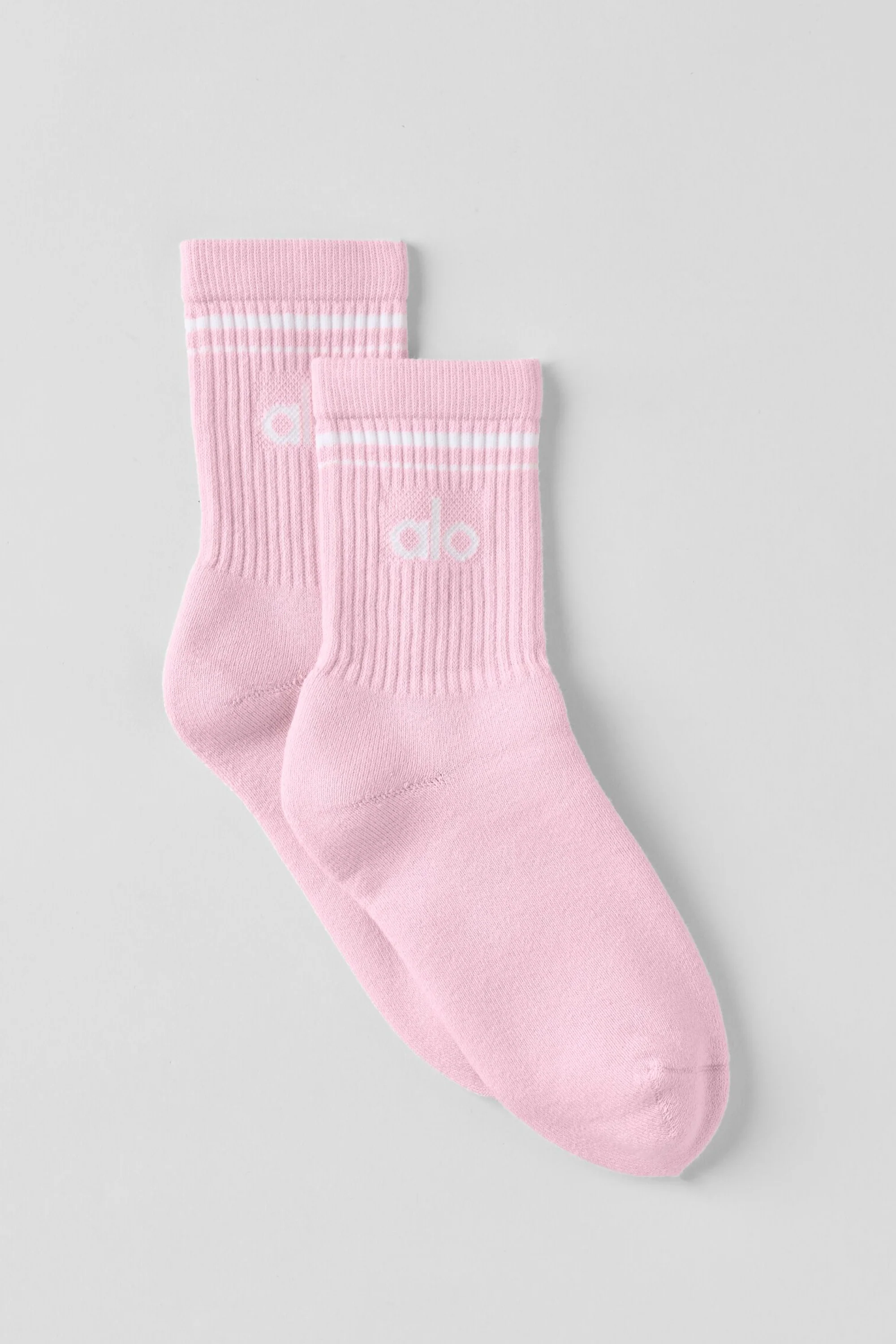 Unisex Half-Crew Throwback Sock in Pink Marshmallow and White