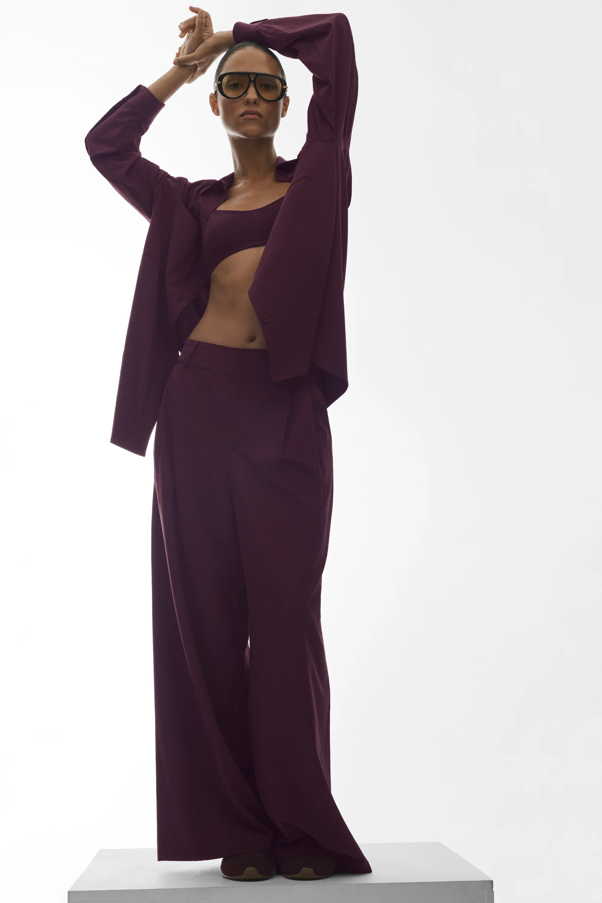 Dreamscape Oversized Button Down Long Sleeve in Crinkle Woven