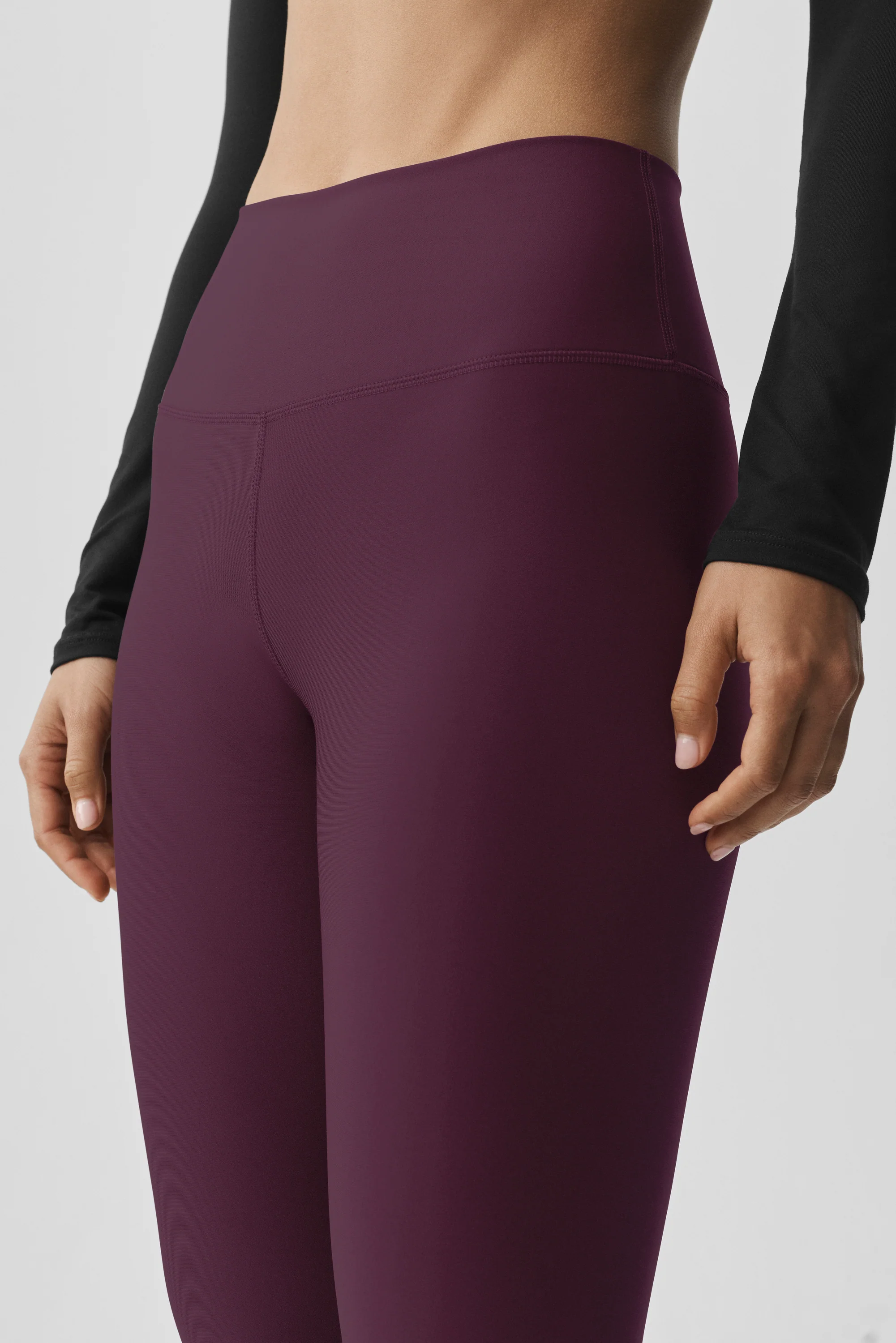 7/8 High-Waist Airlift Legging in Rich Bordeaux with Subtle Sheen