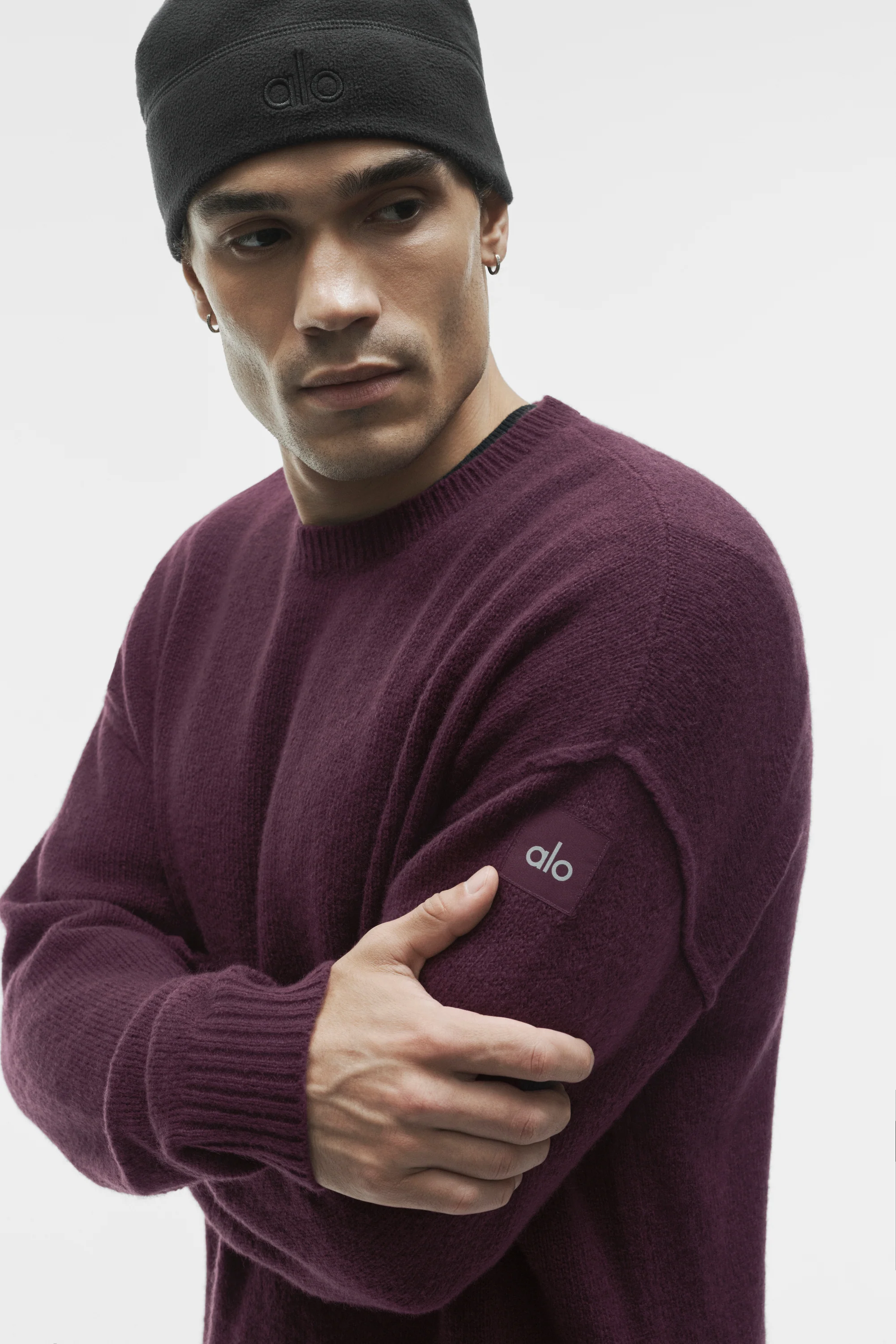 Unisex Wool Cashmere New Class Crewneck Sweater in Rich Bordeaux