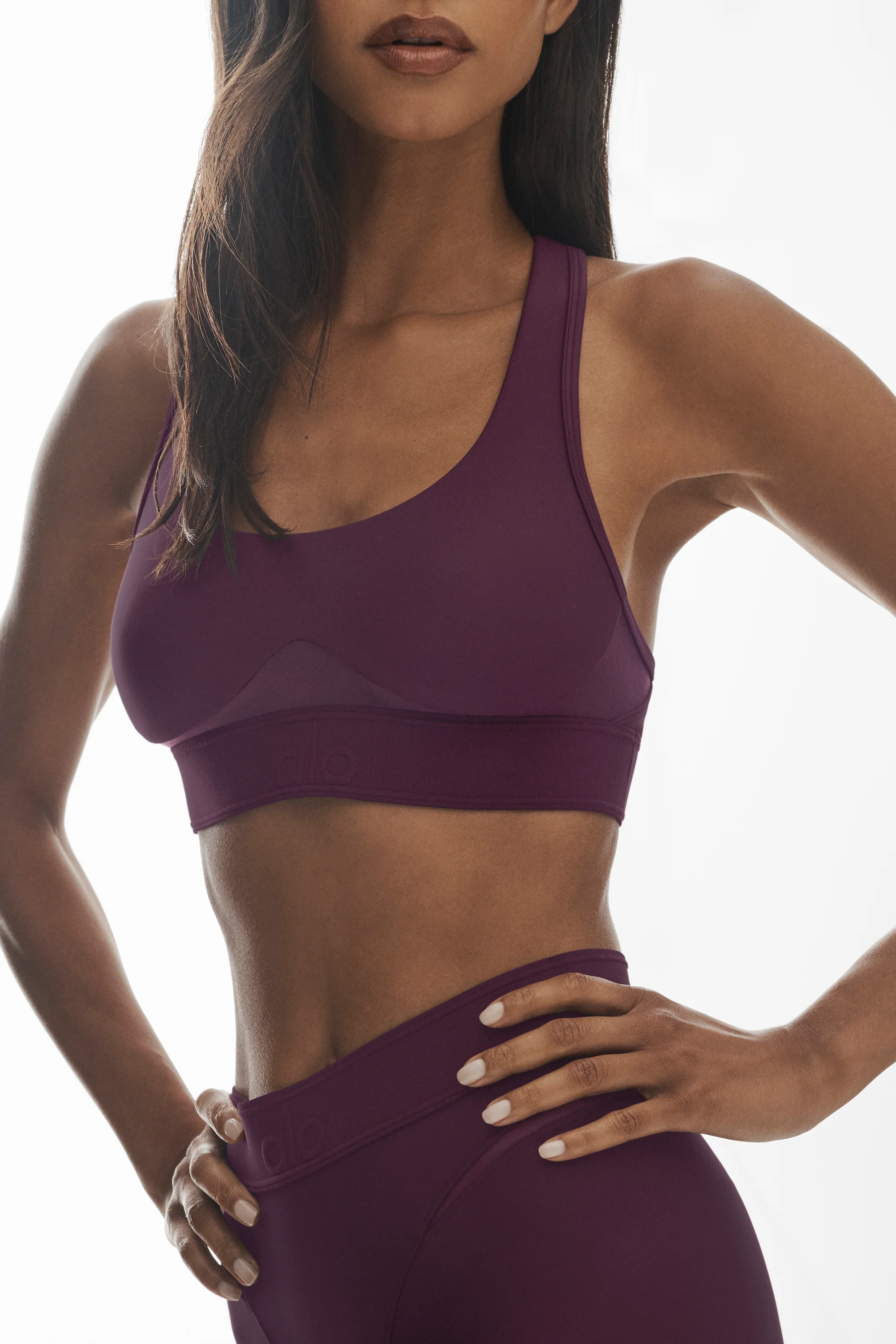 Airlift Rebel Bra in Rich Bordeaux with Mesh Racer Back Details