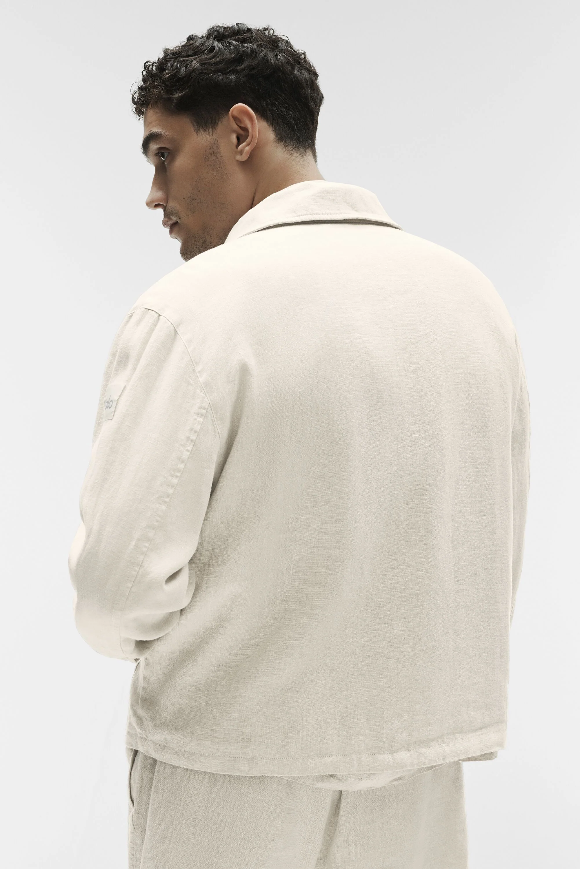 Chaqueta con cremallera completa de lino Days en color Bone para hombre