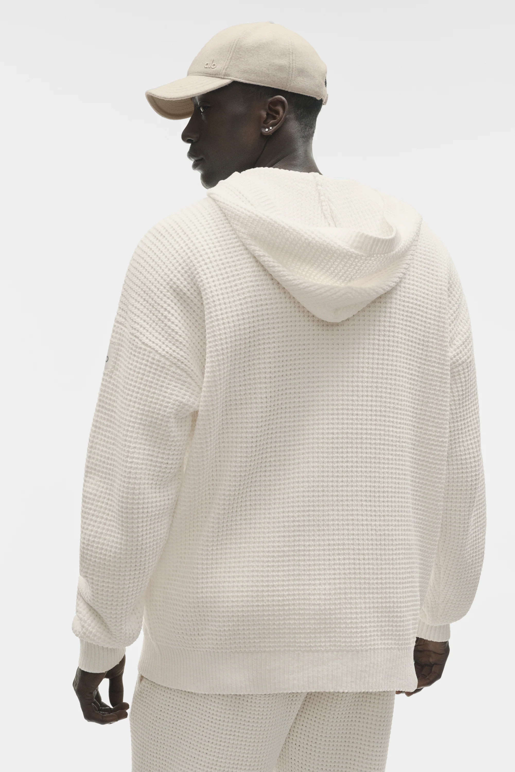 Bluza z kapturem Waffle Chenille Edition w kolorze Ivory, fason relaxed fit