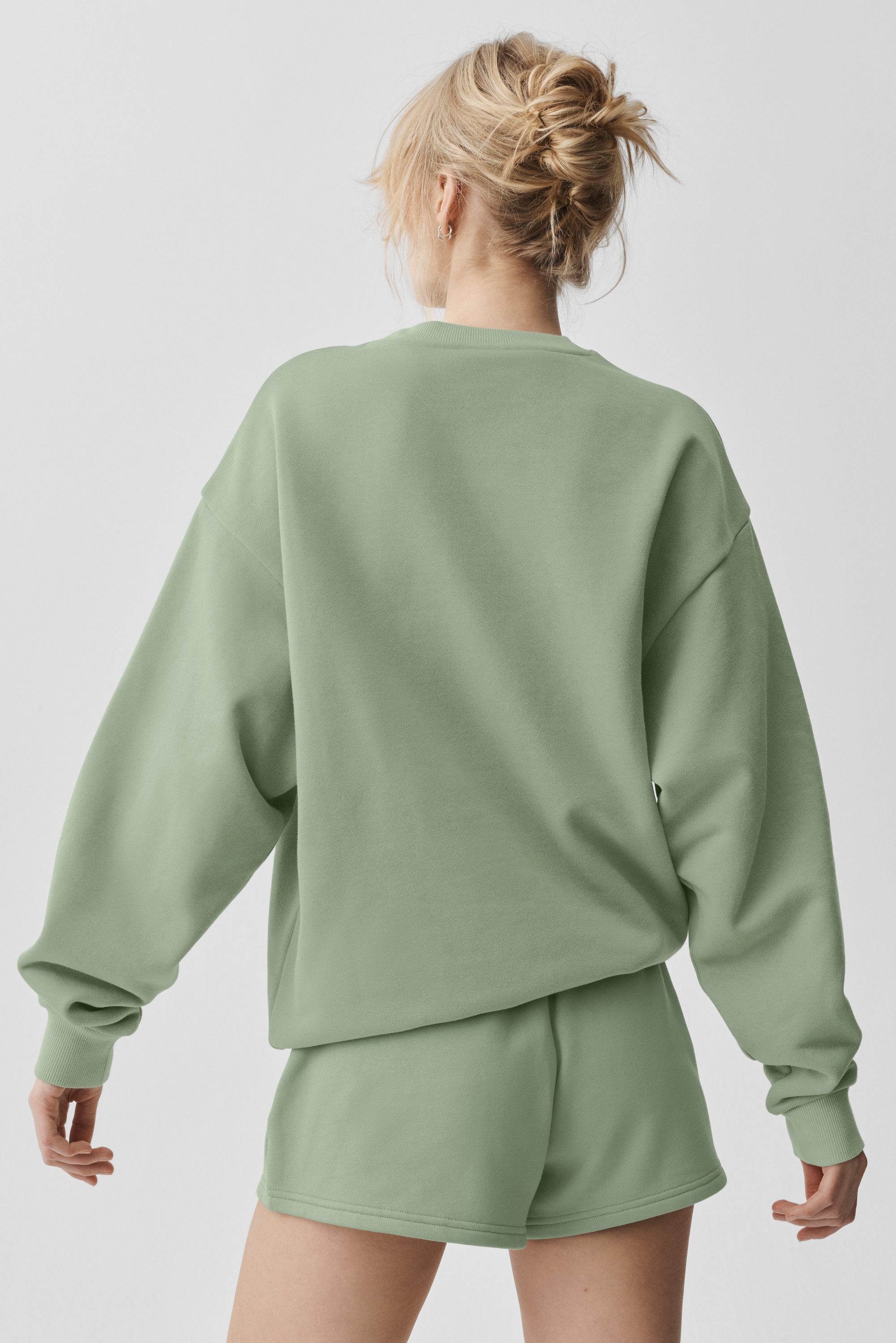 Accolade Crew Neck Pullover Sweatshirt in Dune Grass