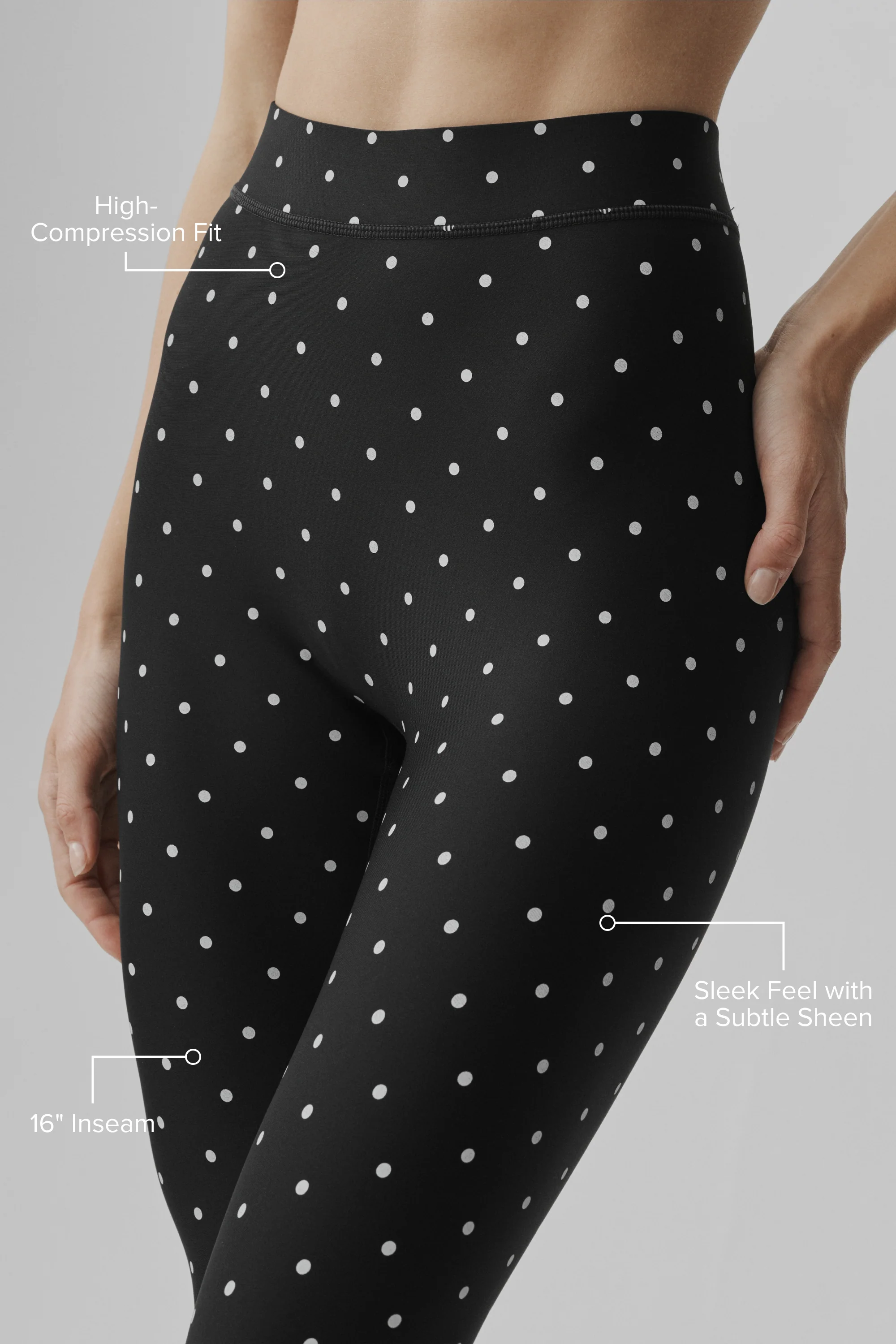 Airlift Polka Dot High-Waist Iconic 90's Capri in Black and White
