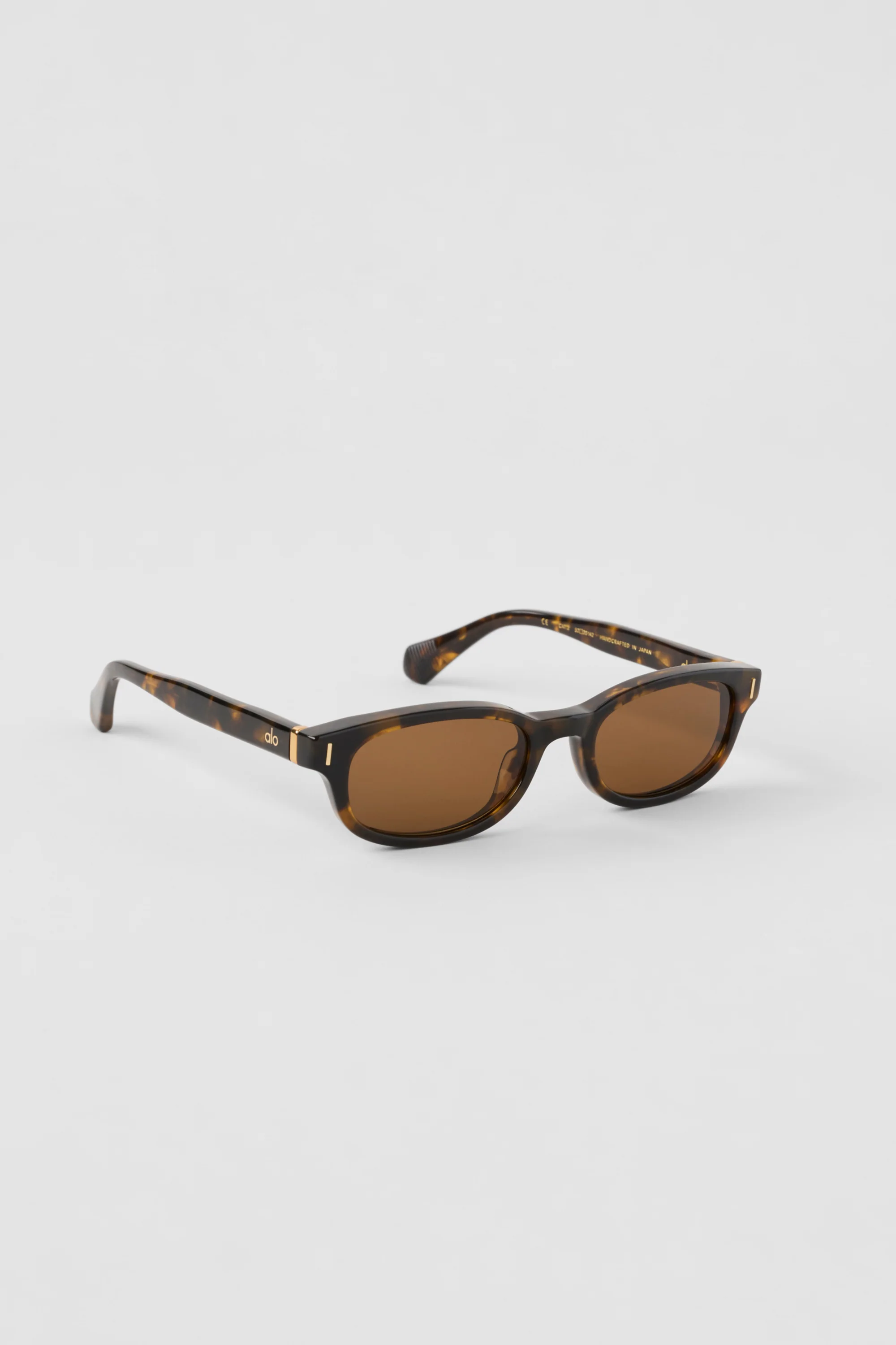 ALO Skinny Oval Sunglasses Tortoise with Brown Lenses