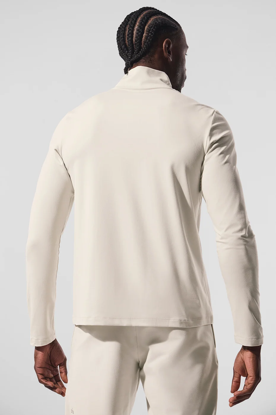 Conquer 1/4 Zip Reform 長袖 Bone 男裝麂皮絨套頭衫