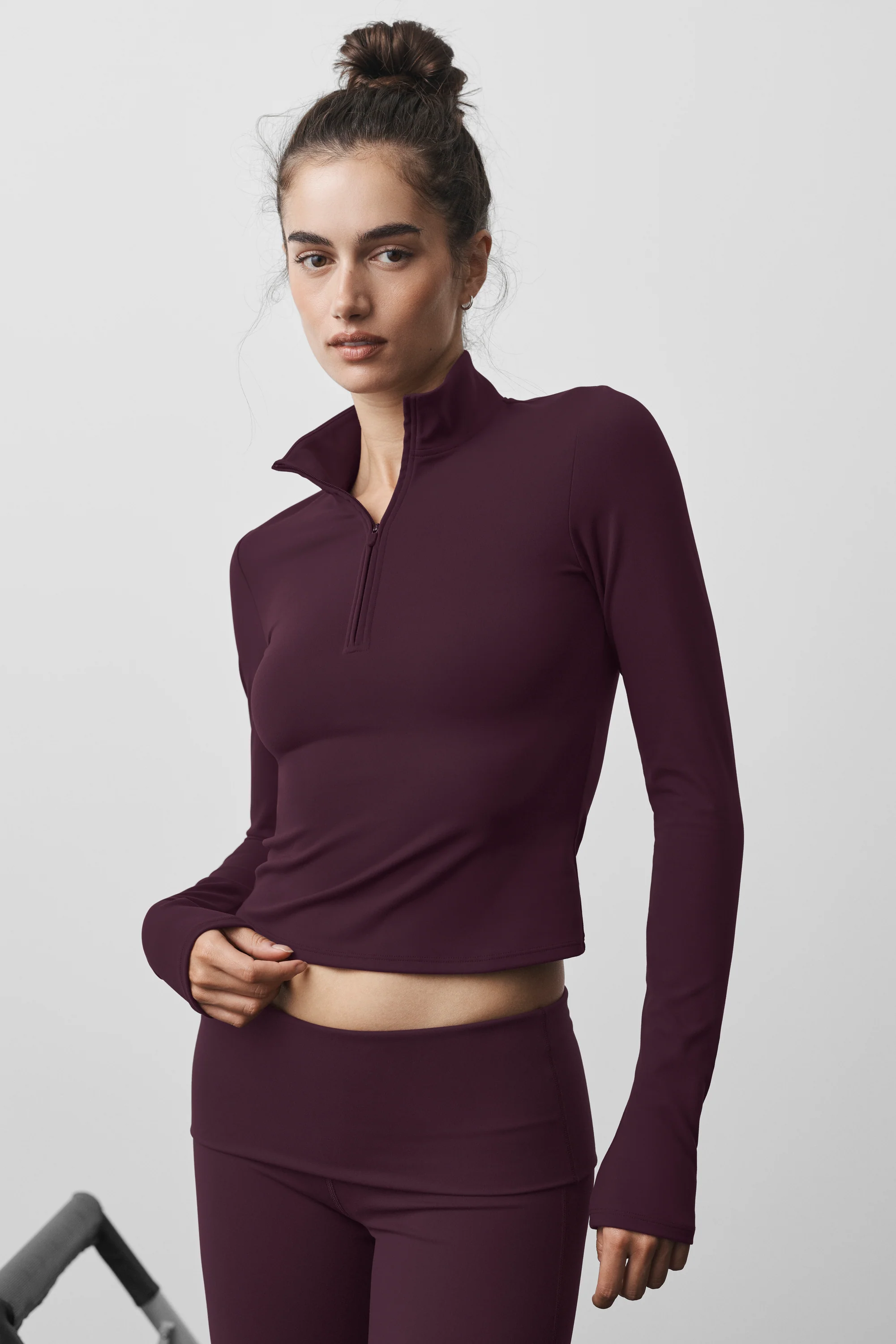 Maglia a maniche lunghe ALO Softsculpt Precision 1/4 Zip in Rich Bordeaux