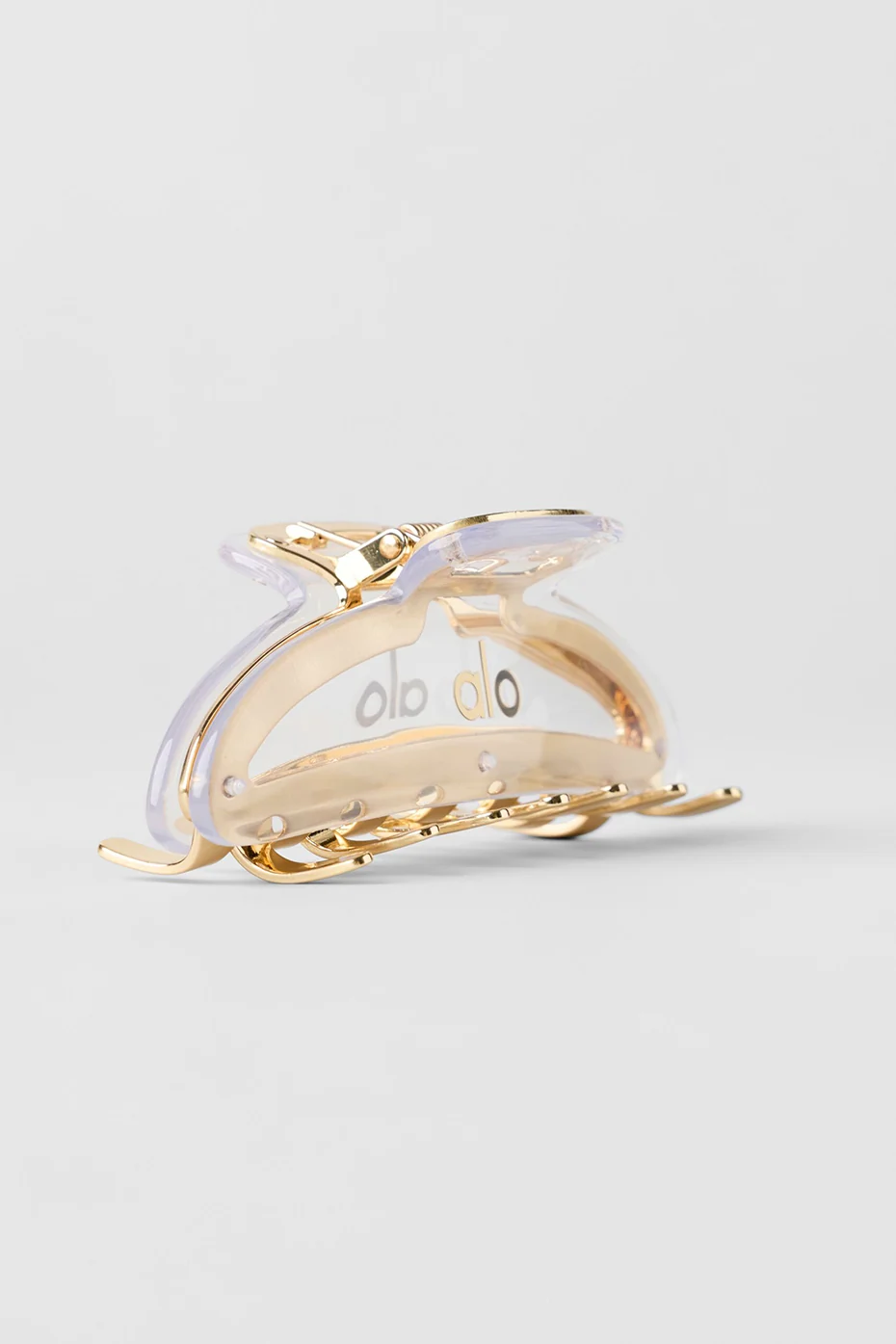 Acrylic Illusion Claw Clip in Clear with Brushed Gold Frame