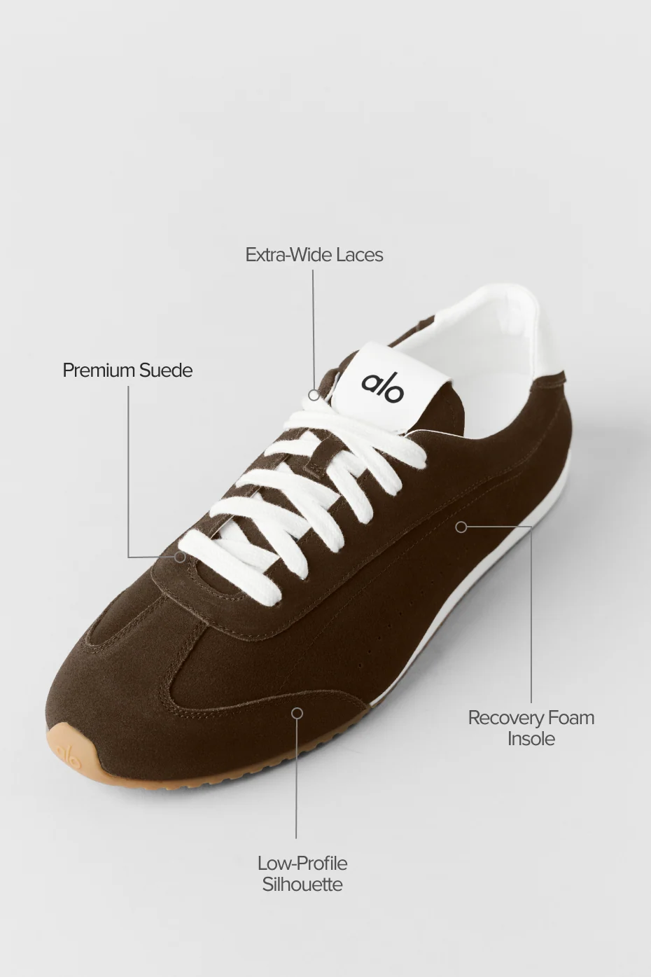 ALO Sunset Sneaker in Espresso with Recovery Foam Insole