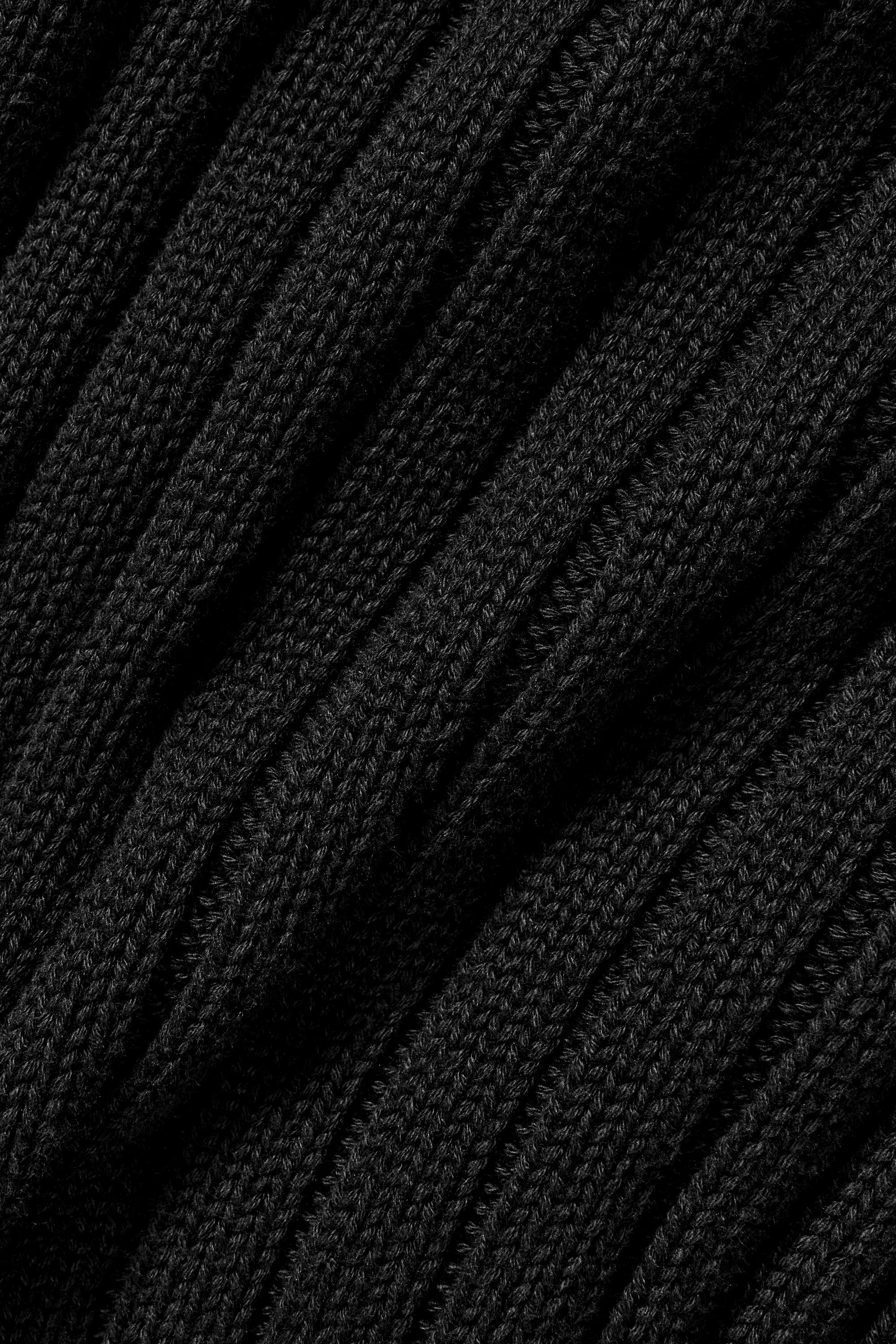 Cotton Rib Parallel Sweater in Black for Women
