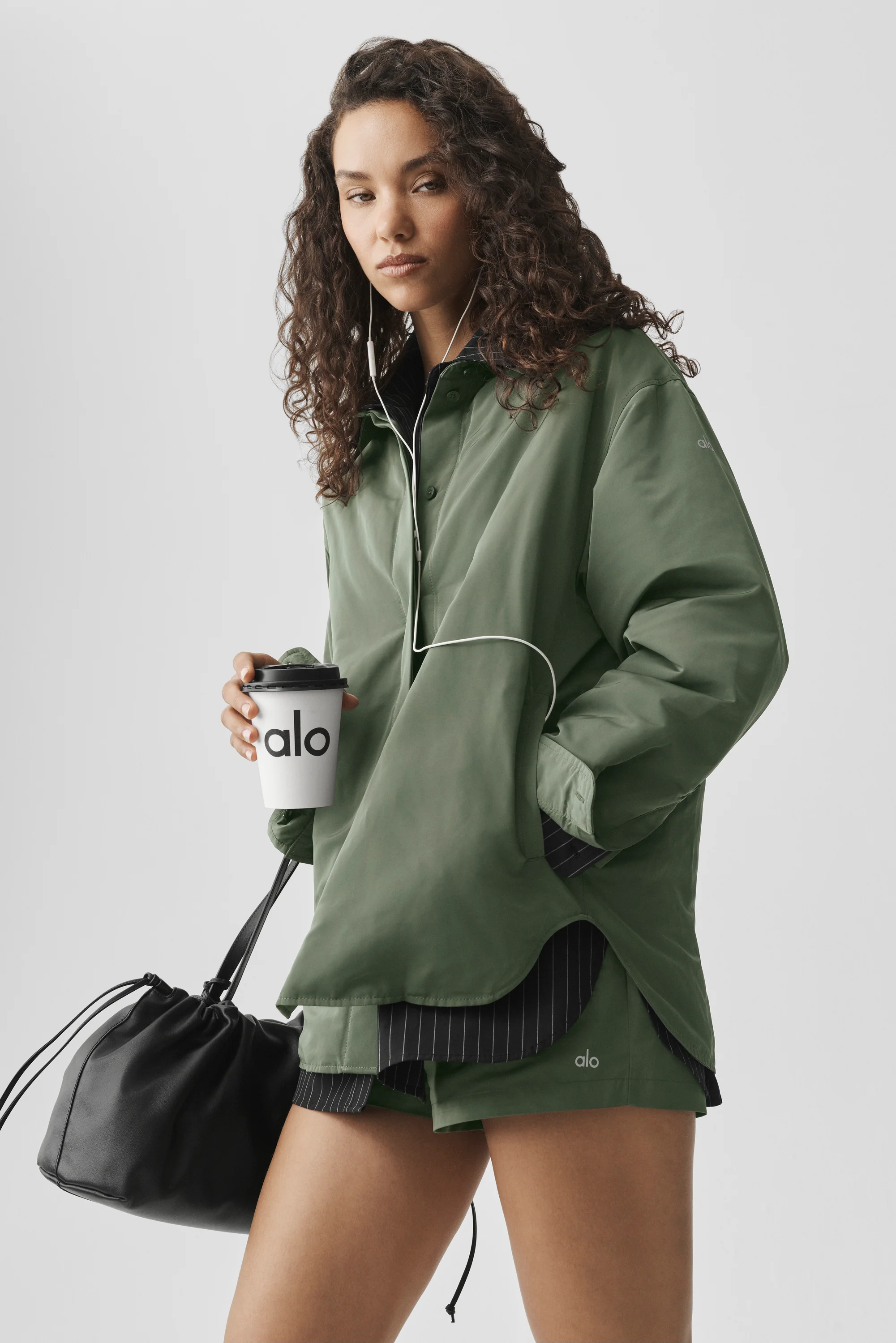 Socialite Shacket in Bamboo Green Oversized Layering Piece