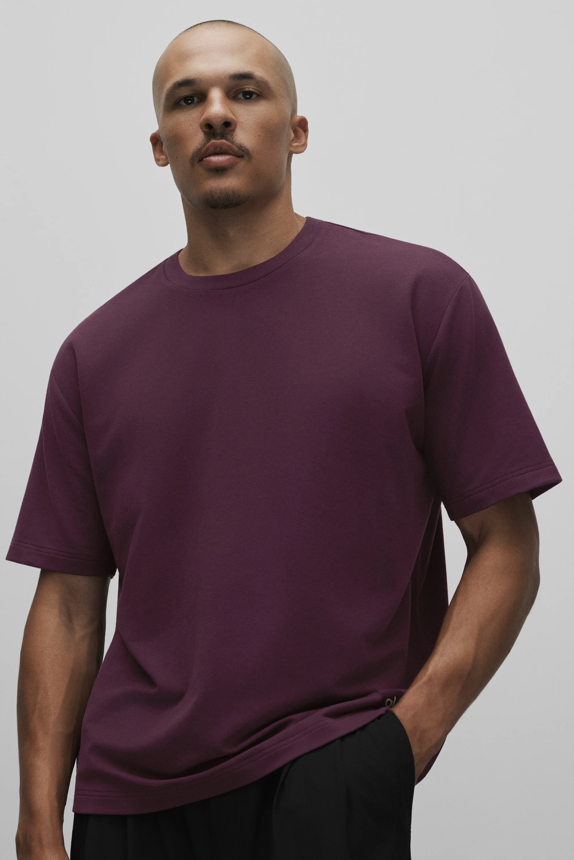 Double Take Short Sleeve Tee in Rich Bordeaux, Slightly Oversized