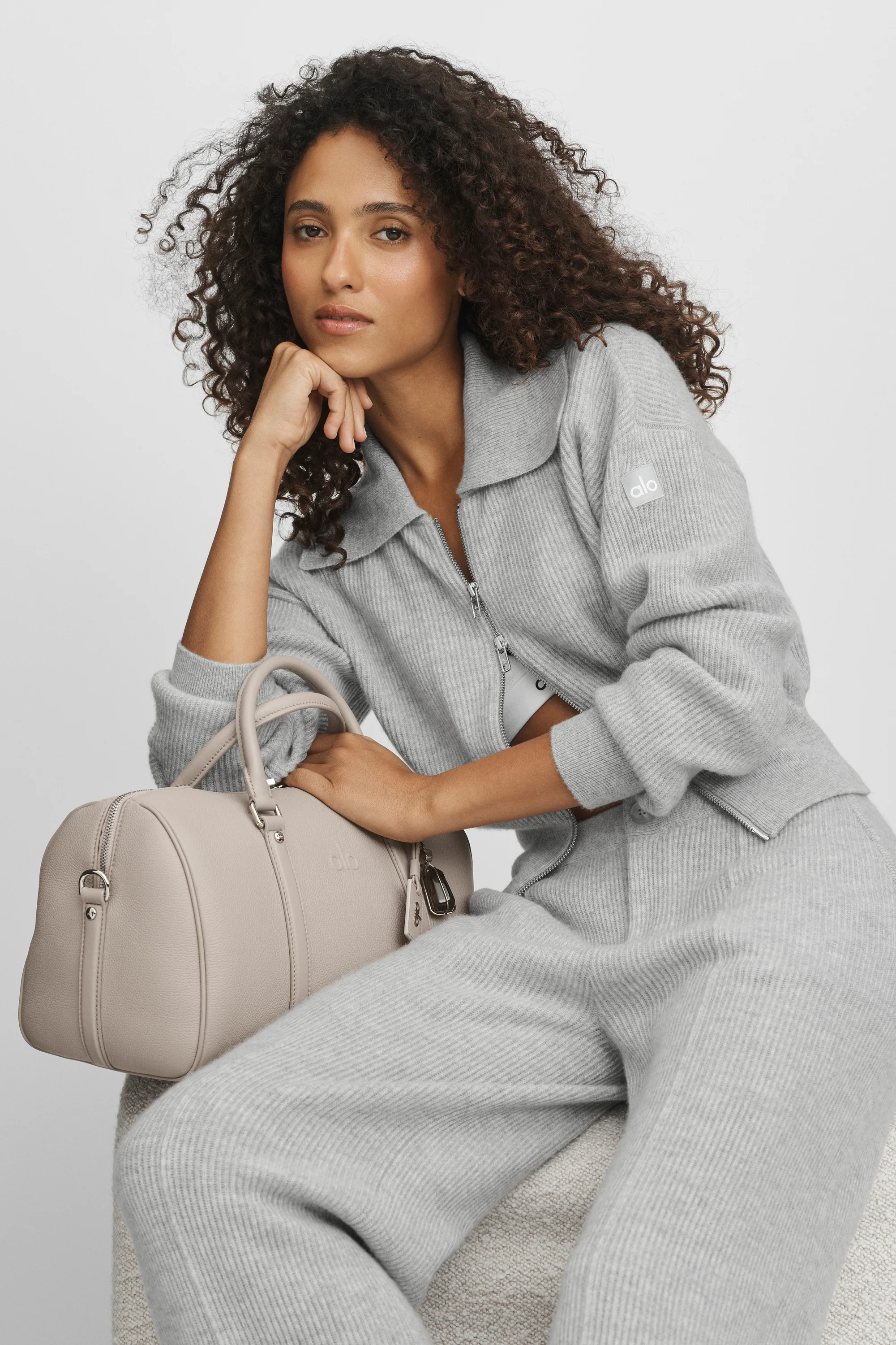 Athletic Heather Grey Cashmere Wool Harmony Full Zip Jacket