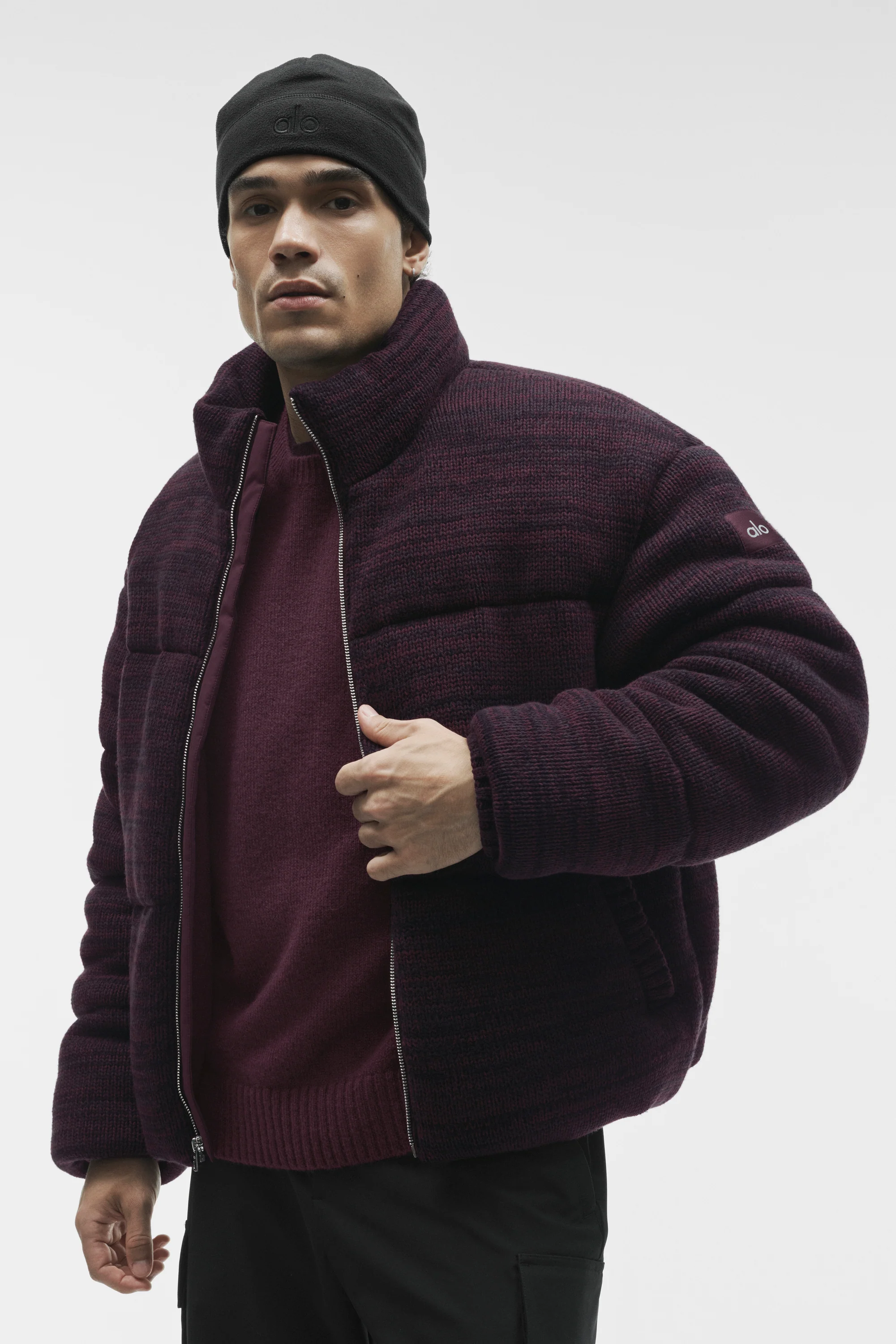 Stage Sweater Puffer  - Rich Bordeaux Multi