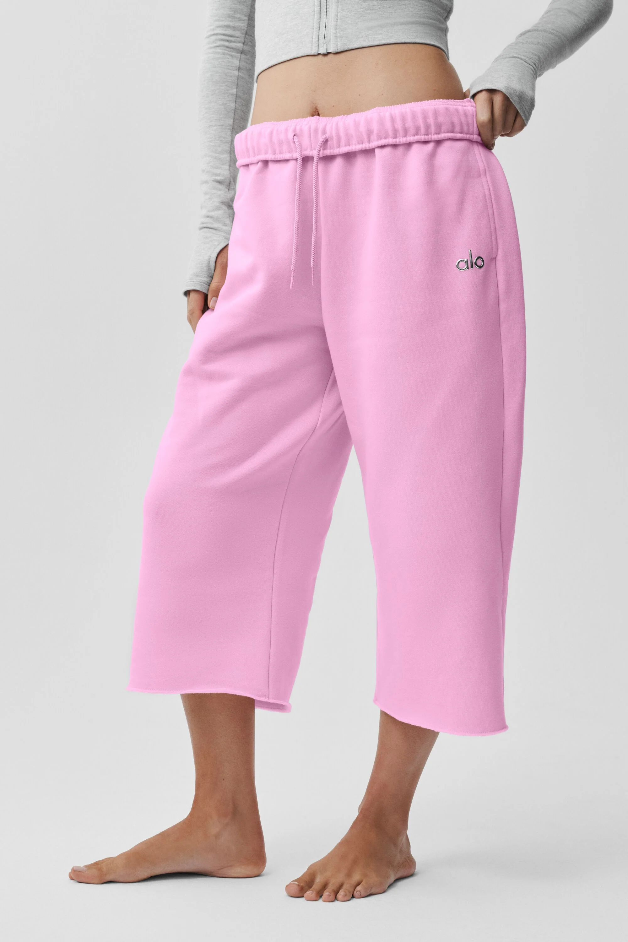 Accolade Capri Cutoff Sweatpant in Candy Heart Pink