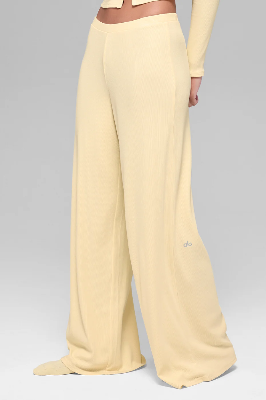 Pantalone Dreamlight a vita media, giallo Candlelight, modal a costine