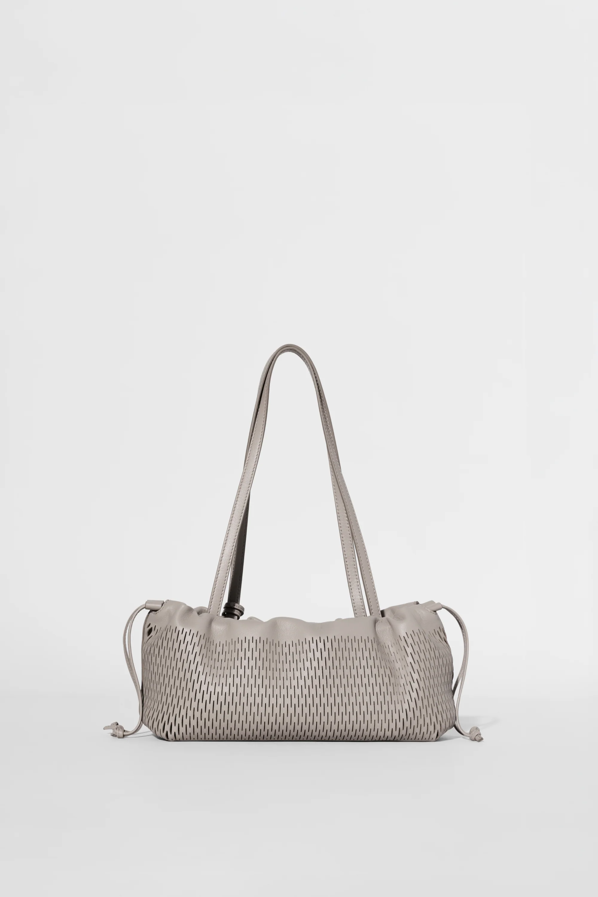 ALO Leather Mesh Mini Unwind Cinch Bag w kolorze Warm Gravel
