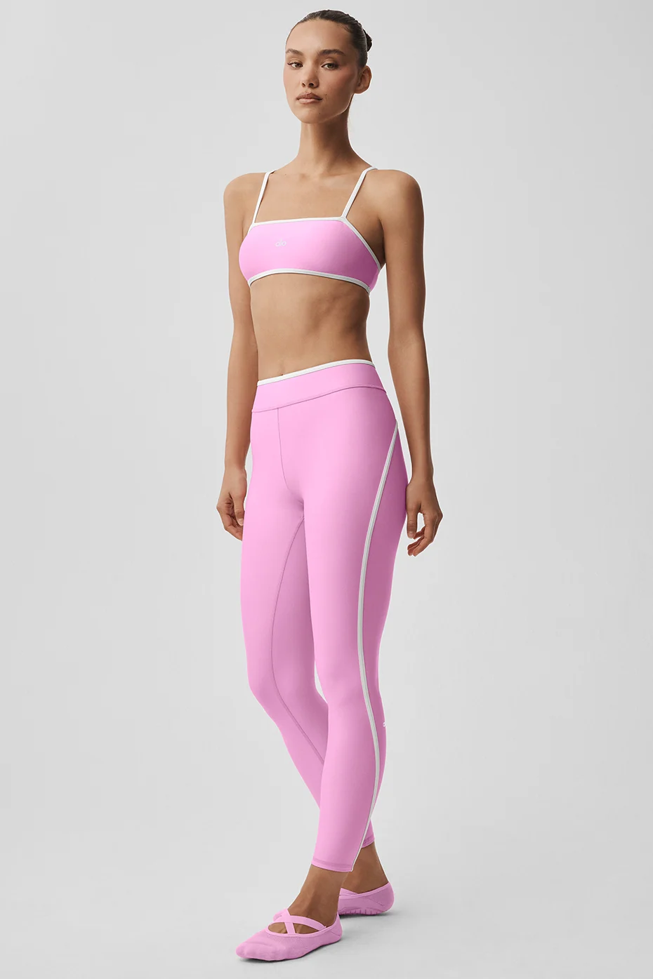 Airlift High Waist Charger 7/8 Legging in Candy Heart Pink/White