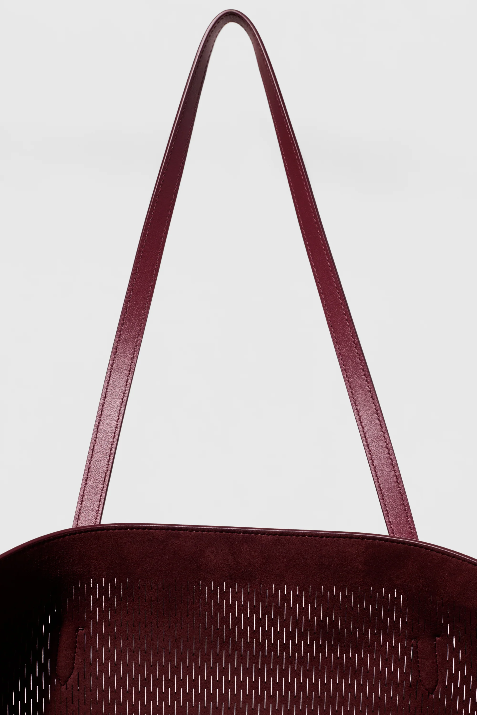 ALO Leather Mesh Tranquility Tote in Bordeaux Leather Mesh