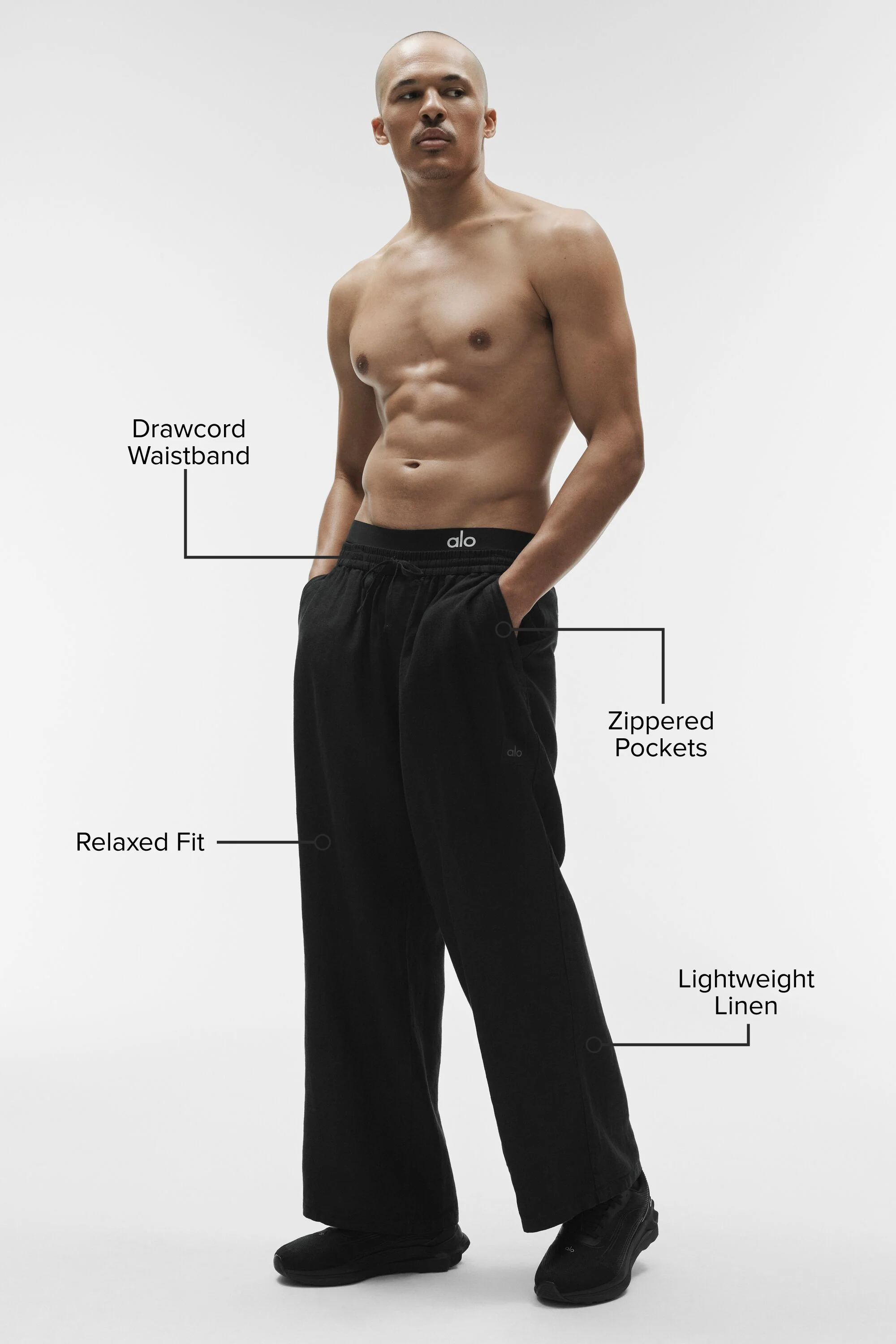 Linen Days Straight Leg Pant in Black for Men