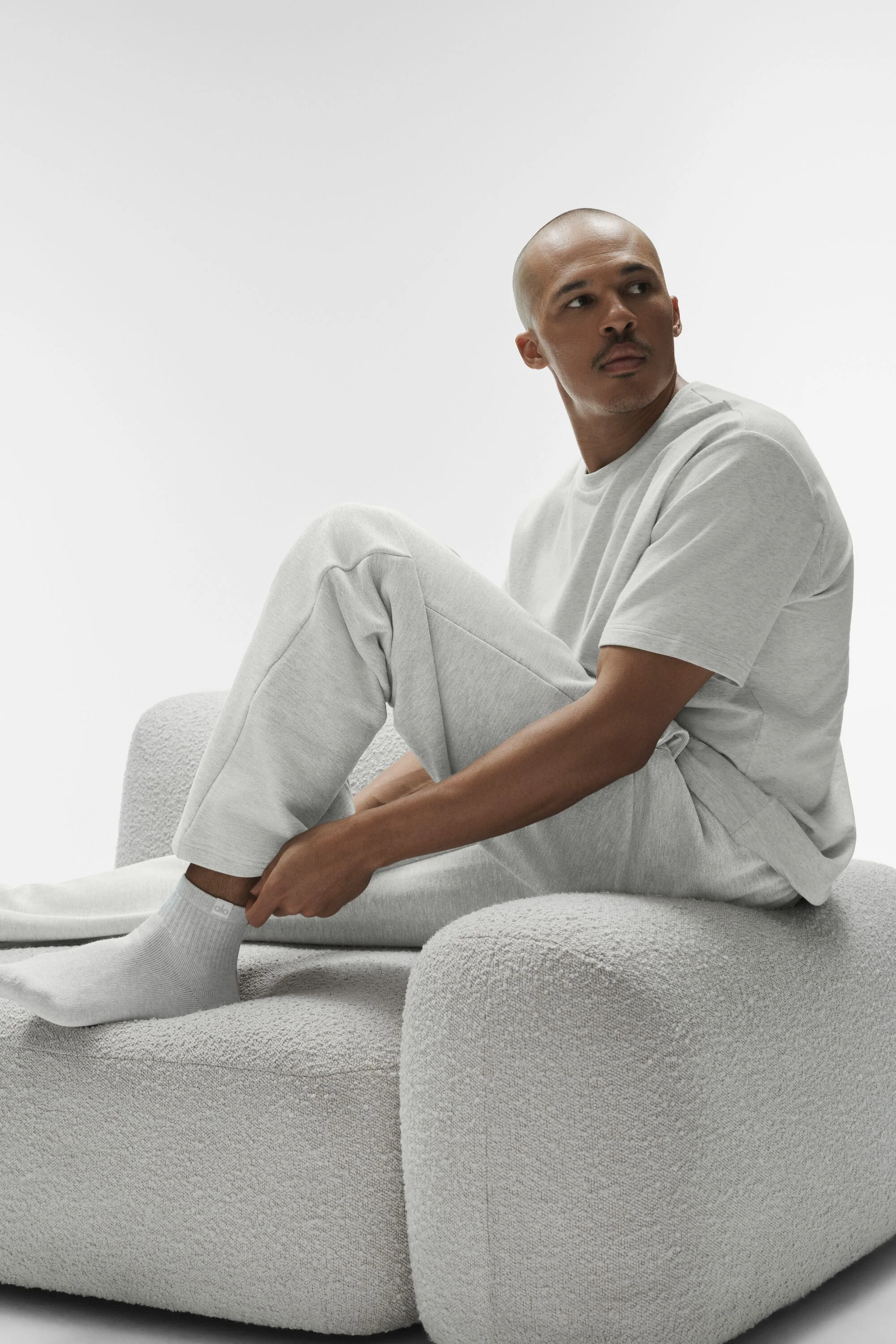 Calzino Quarter Crew Street in misto cotone White Heather