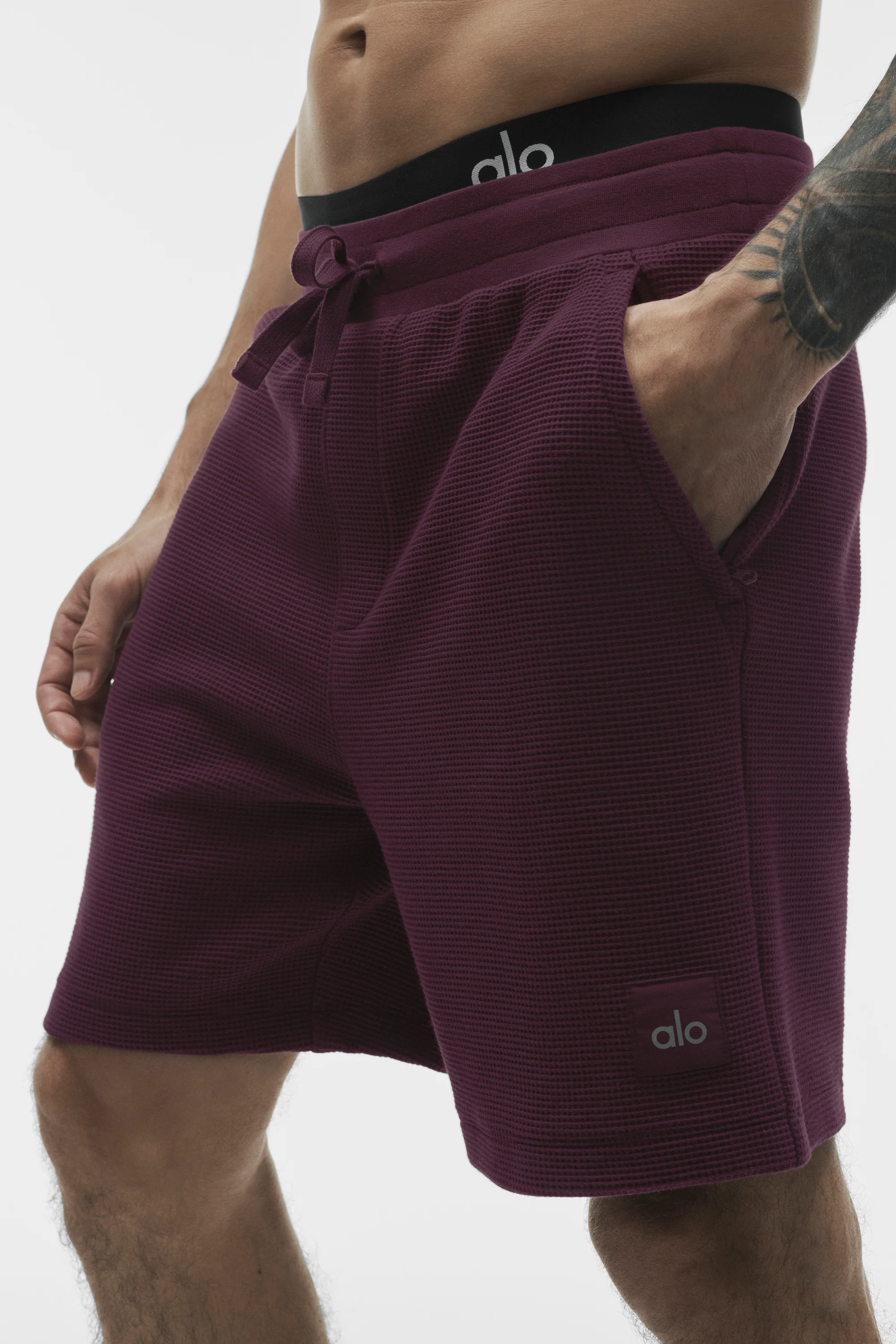 7" Waffle Lounge Short - Rich Bordeaux
