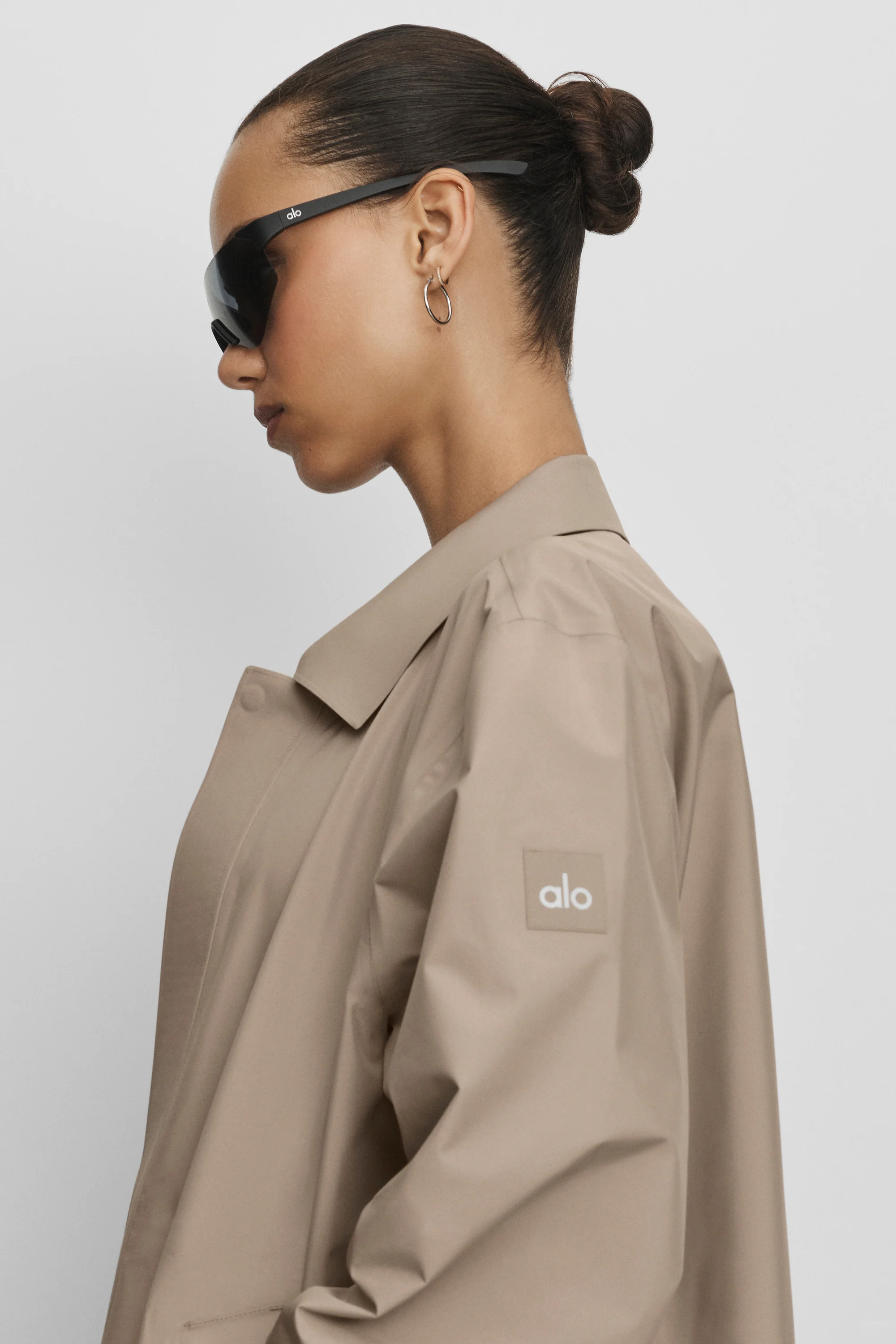 Alpha Shell Long Coat in Gravel for Women