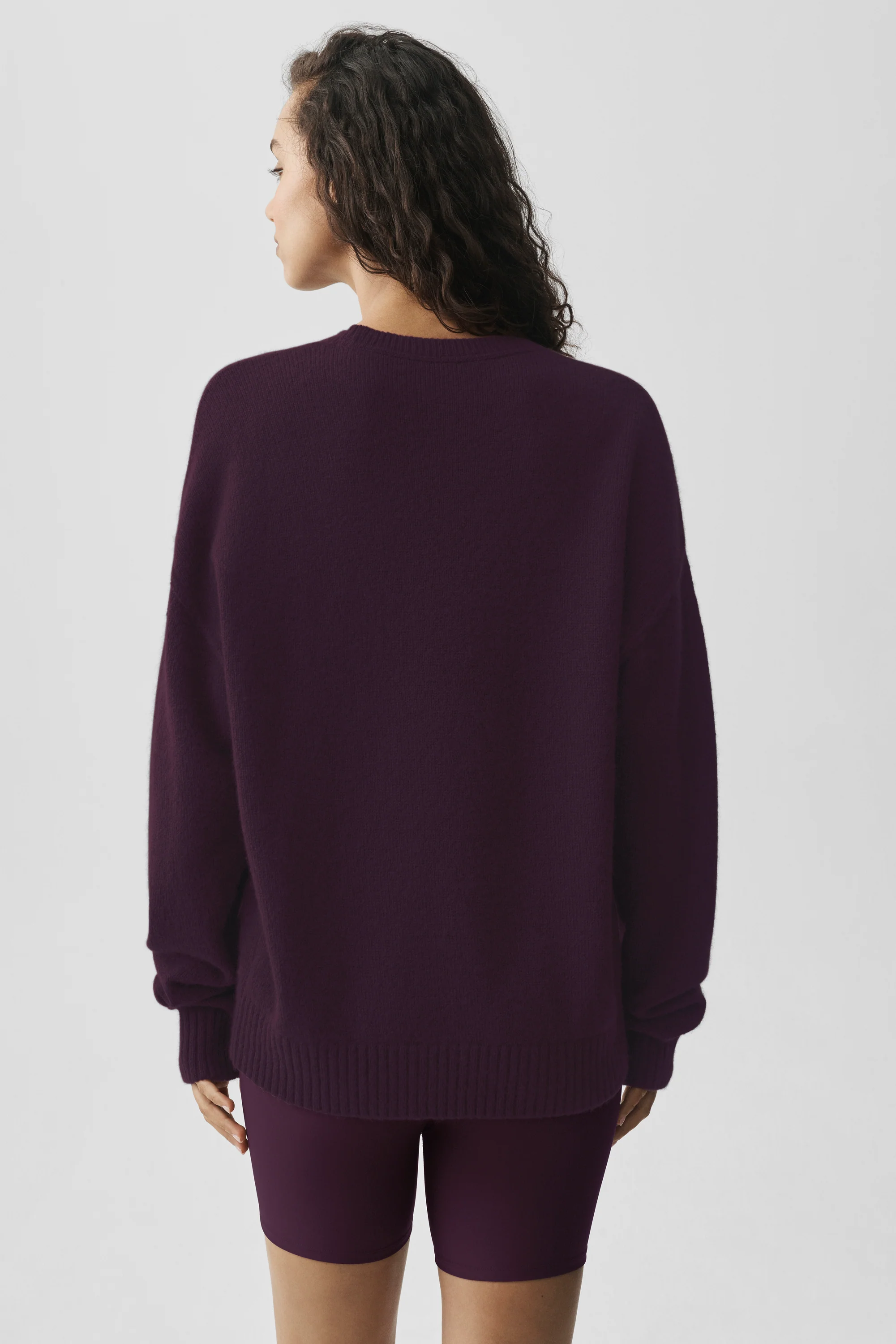 Unisex Wool Cashmere New Class Crewneck Sweater - Rich Bordeaux