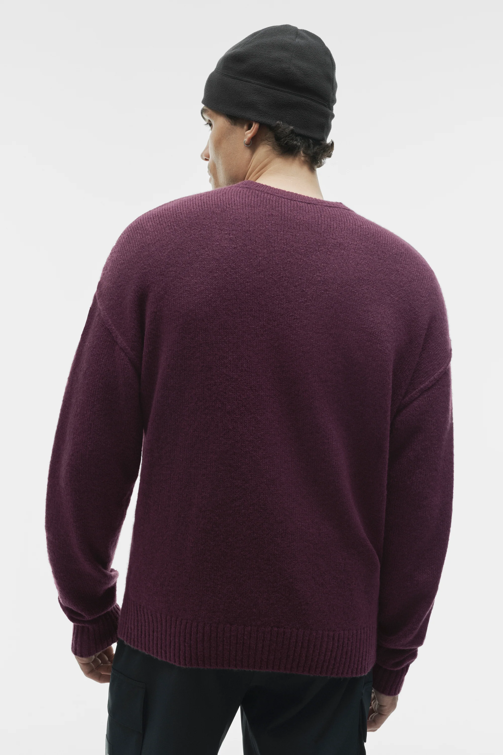 Unisex Wool Cashmere New Class Crewneck Sweater - Rich Bordeaux