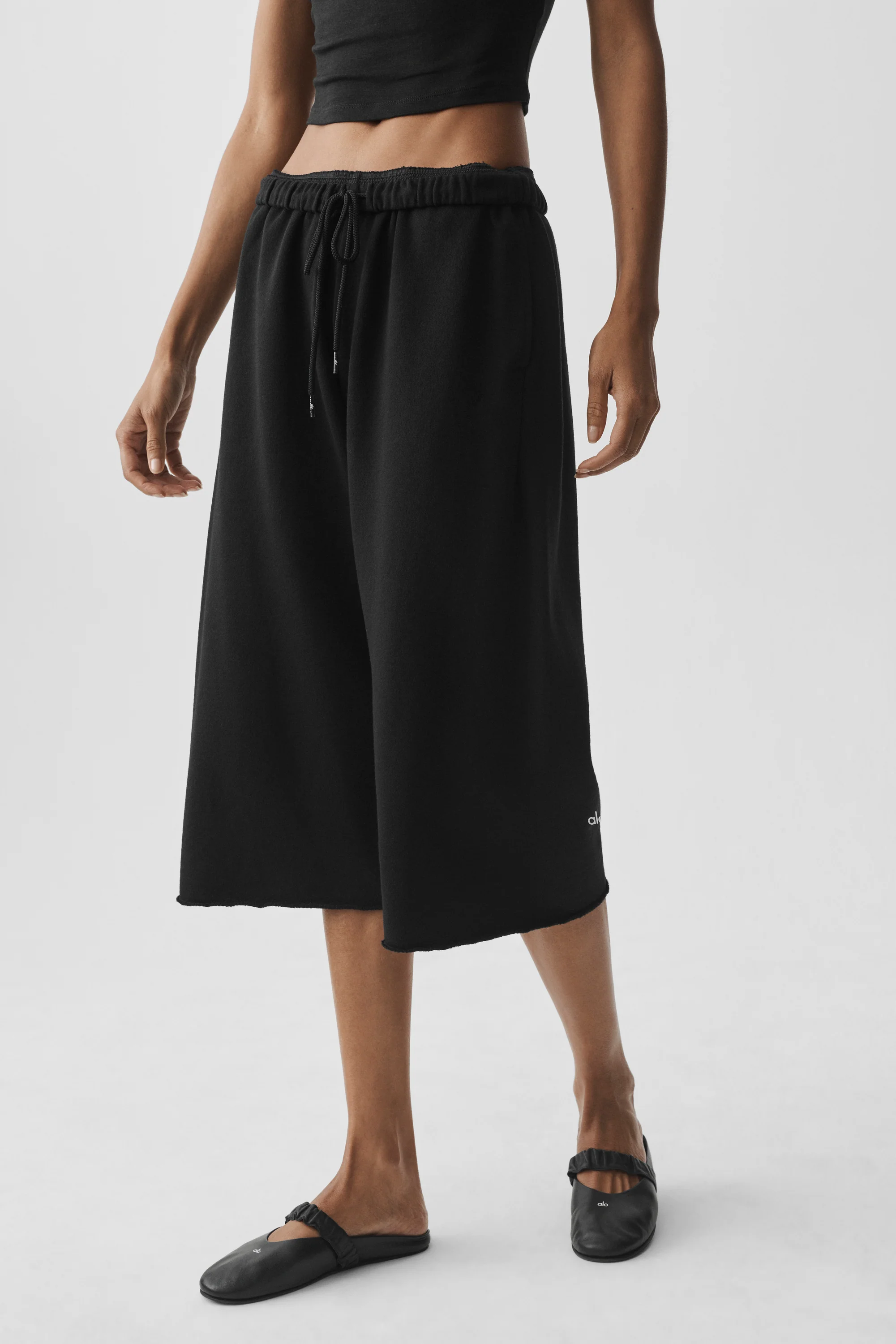 Pantalone tuta Chill Cutoff nero, vestibilità relaxed in misto cotone