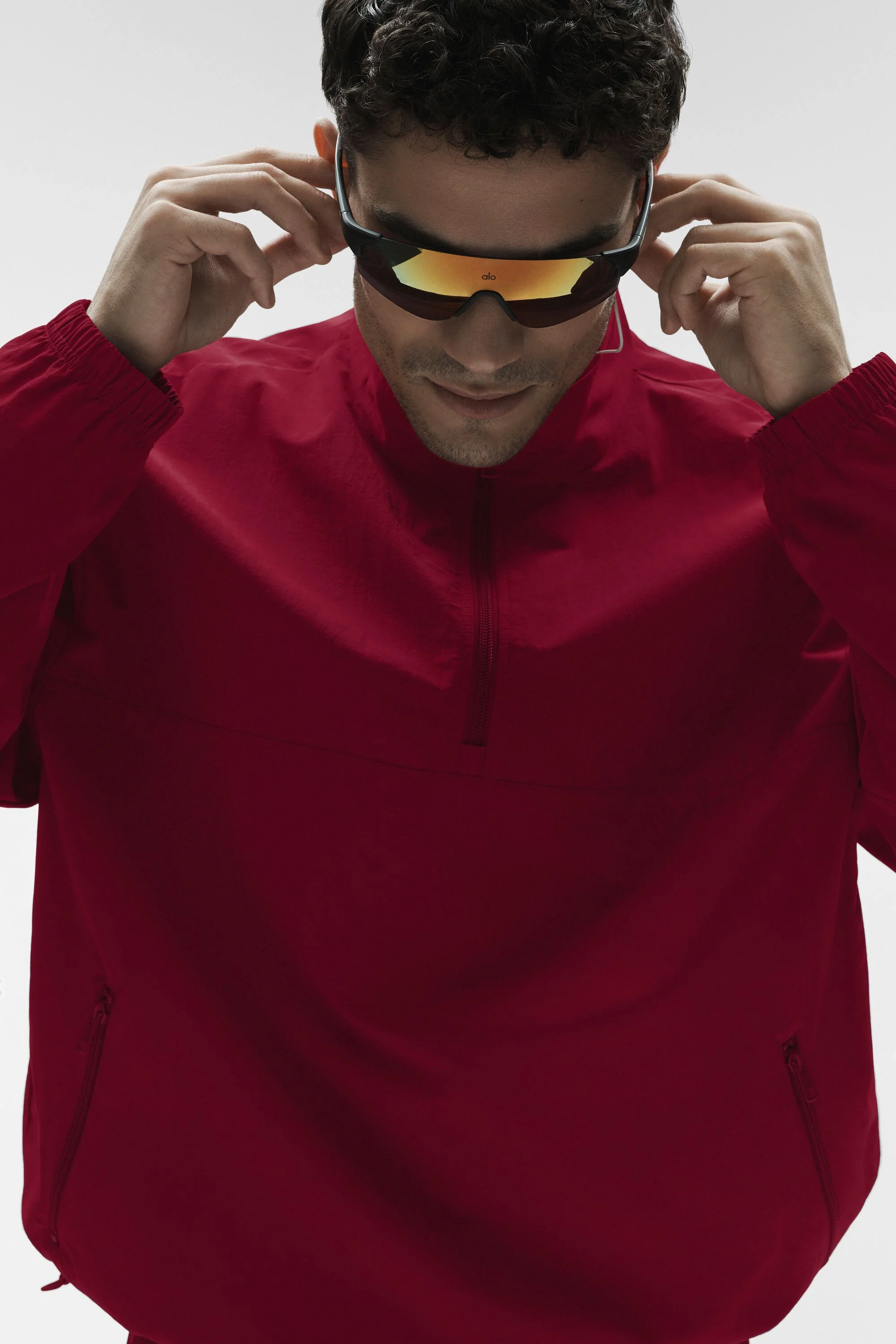 Light Weight Takeaway Track Pullover in Garnet for Men