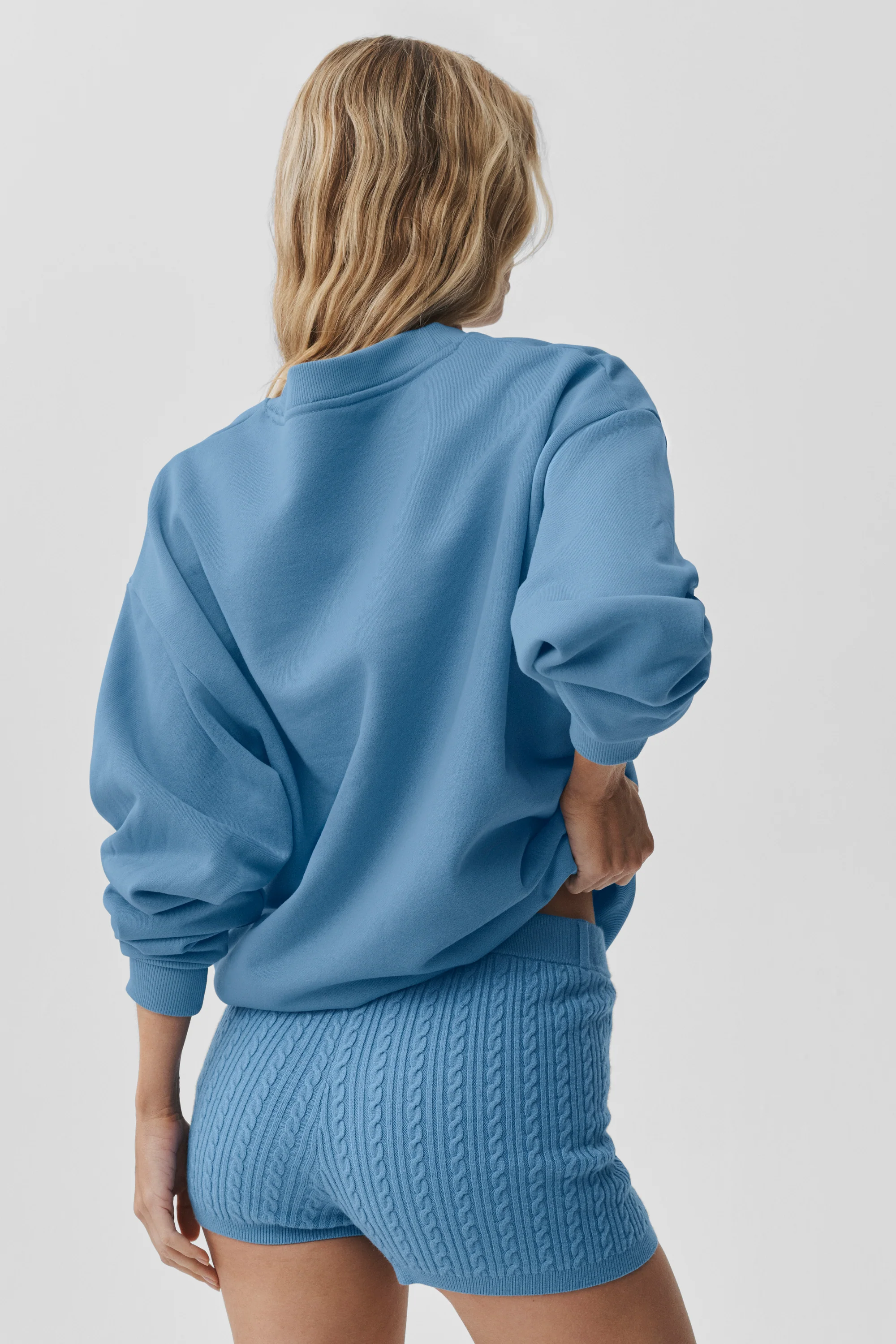 Accolade Crew Neck Pullover California Blue French Terry Sweatshirt