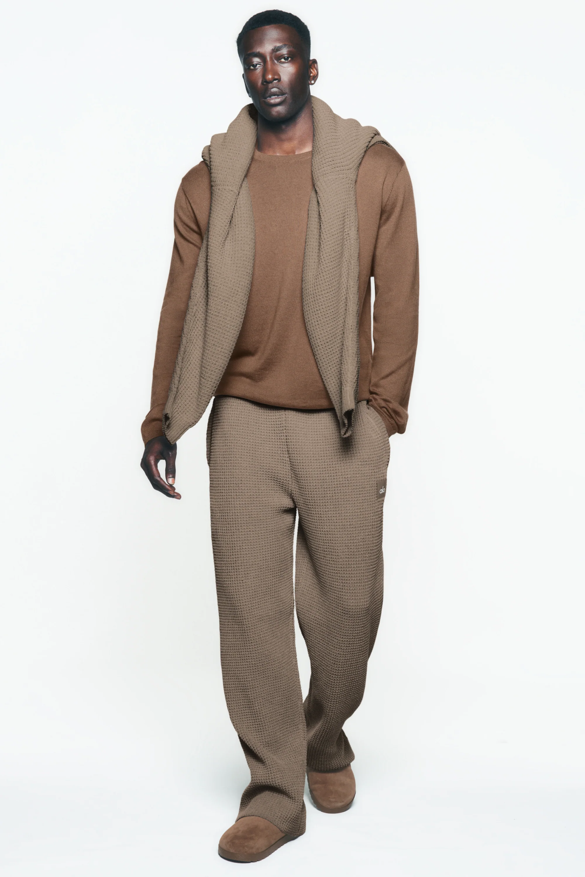 Waffle Chenille Edition Straight Leg Pant in Gravel