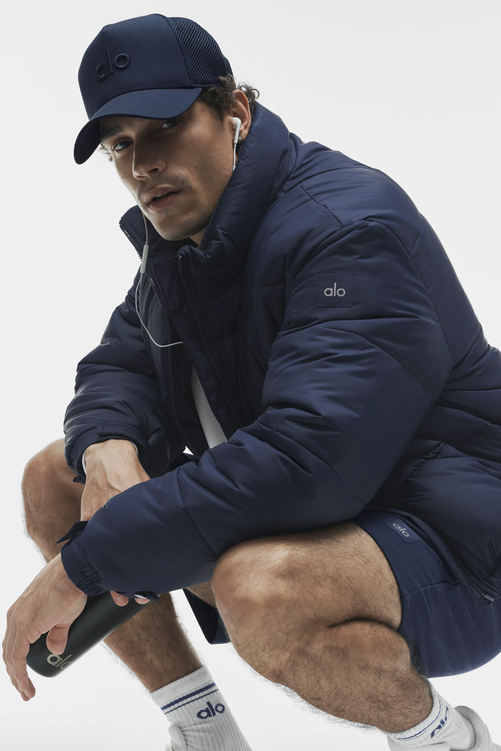 Cold Front Puffer Jacket Navy Men's Oversized Outerwear