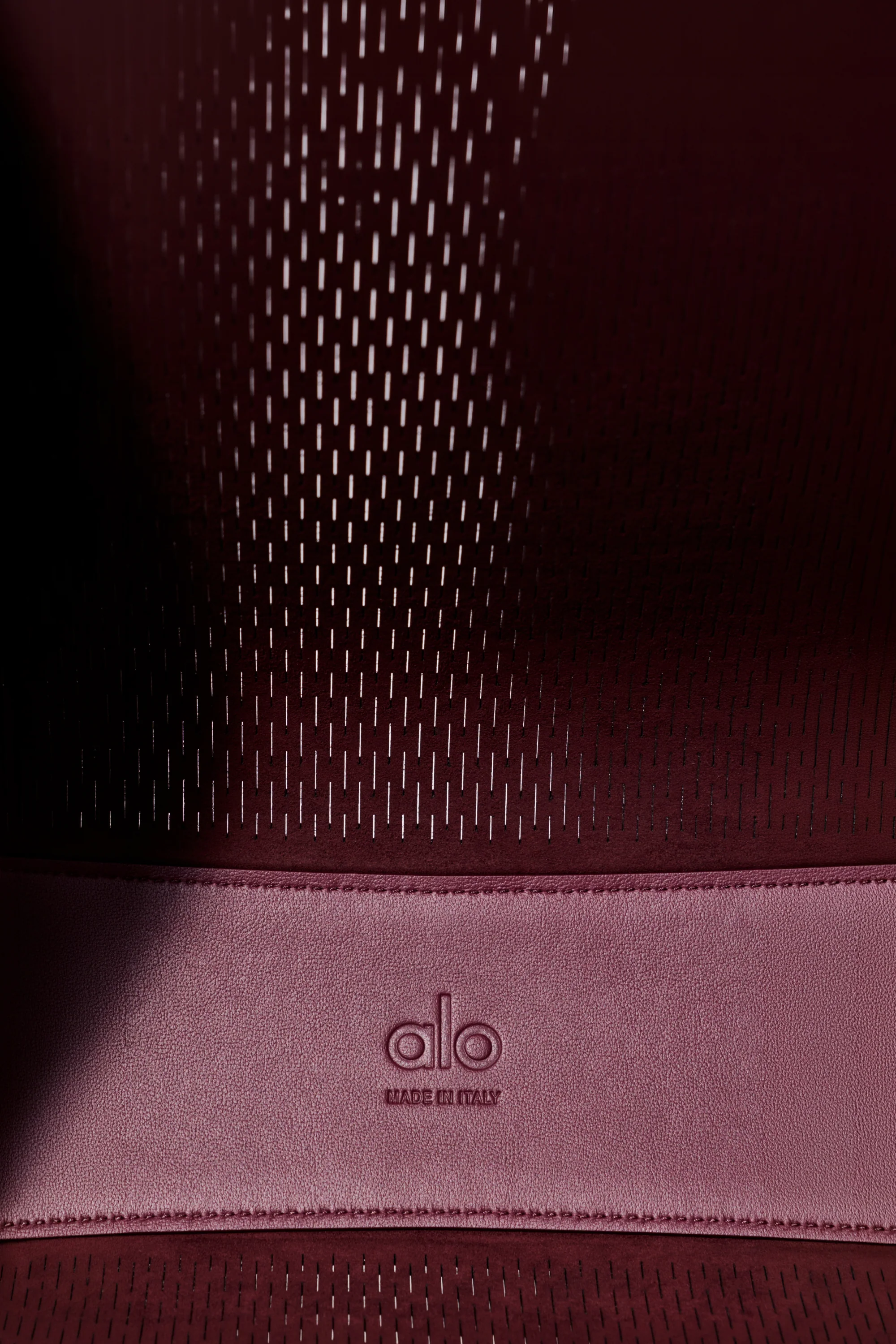 ALO Leather Mesh Tranquility Tote in Bordeaux Leather Mesh